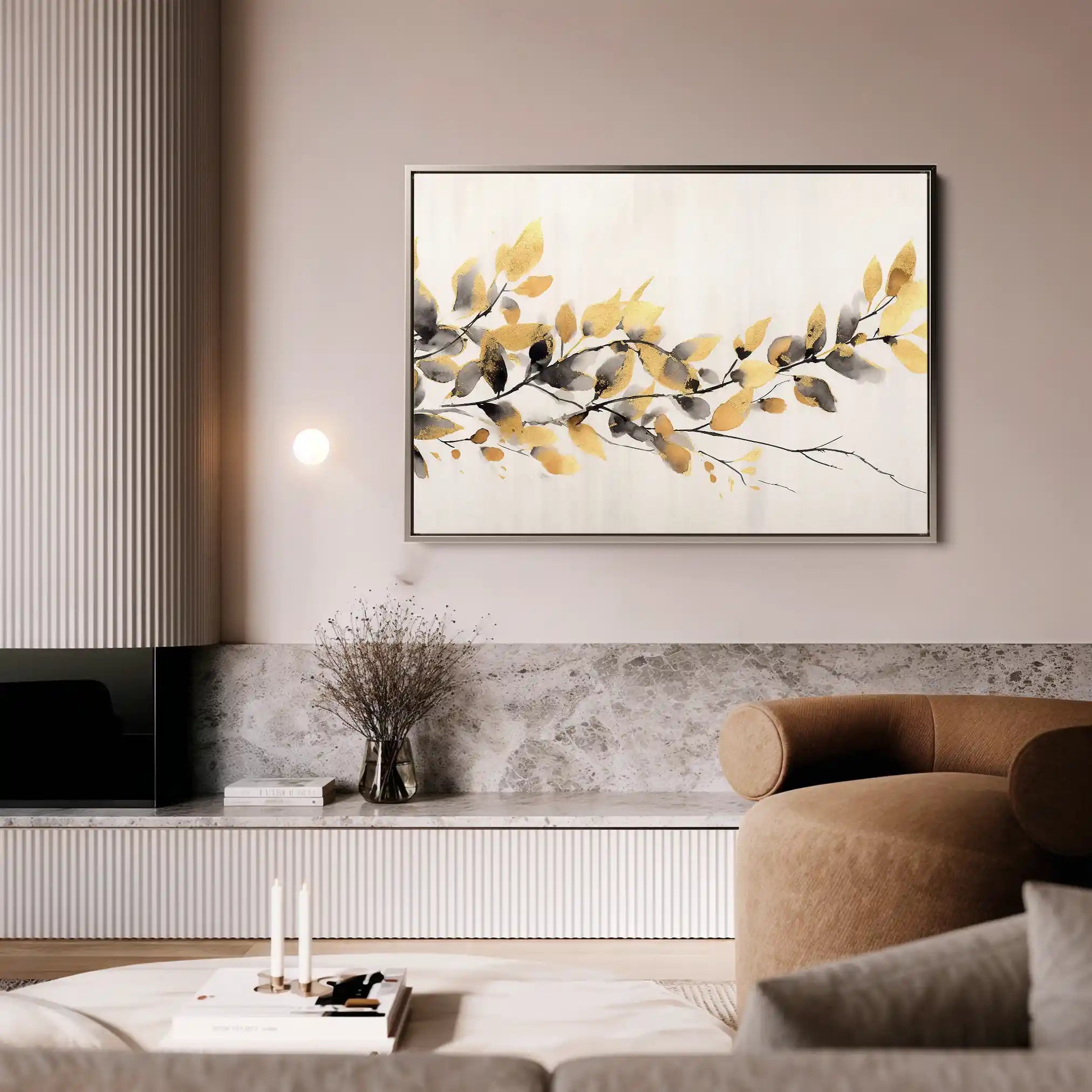 Floral 014 Canvas Art 60 x 40 cm / Black