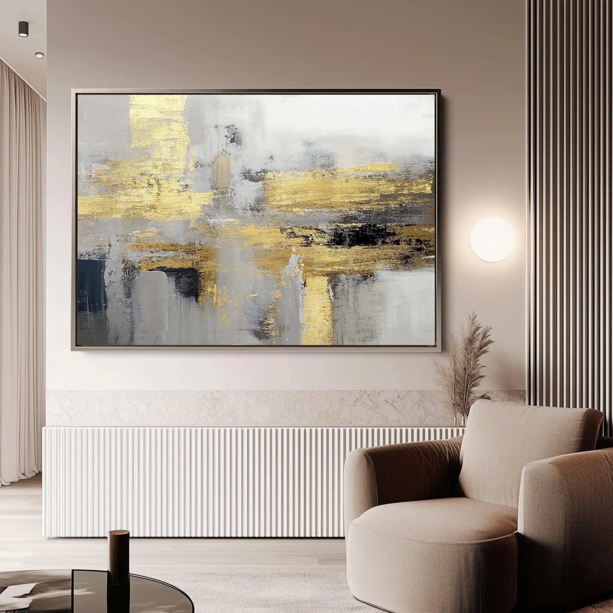 Abstract 015 Canvas Art 60 x 40 cm / Black