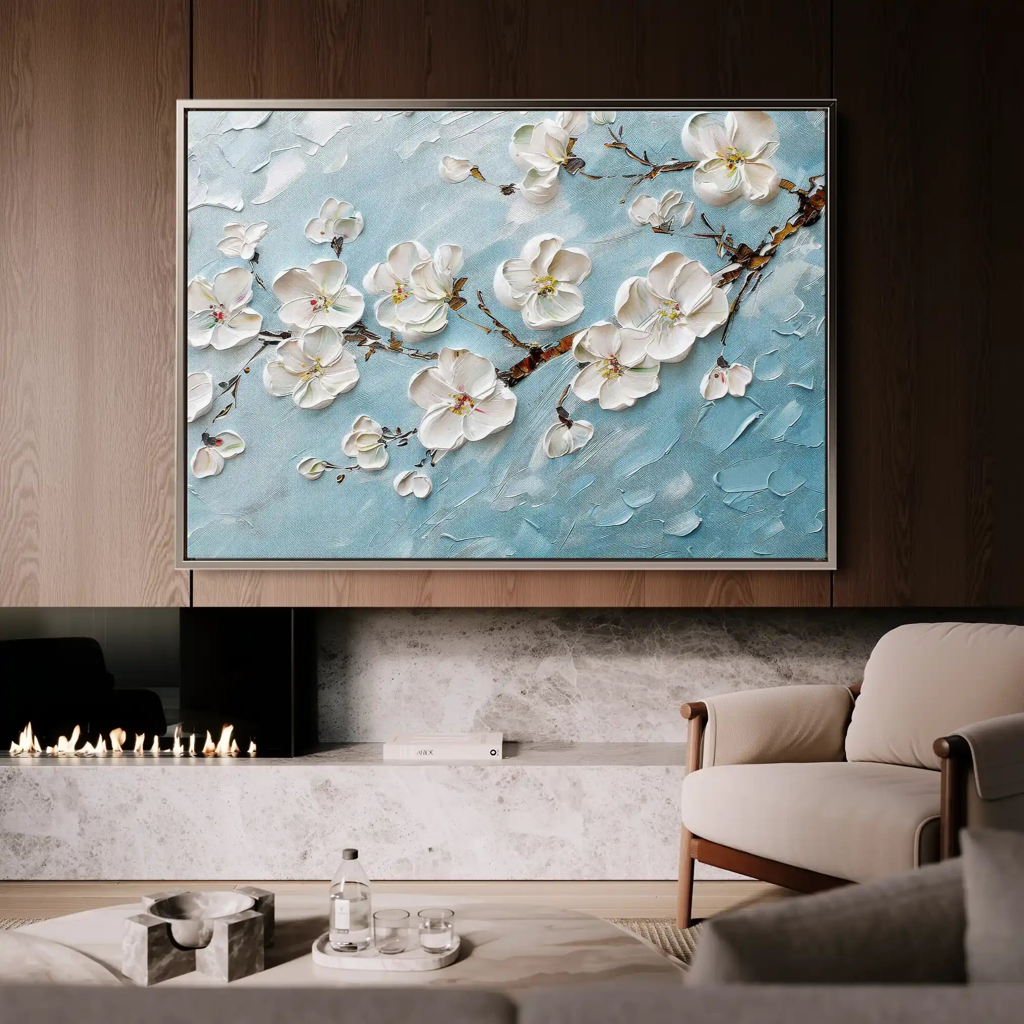 Floral 016 Canvas Art 60 x 40 cm / Black