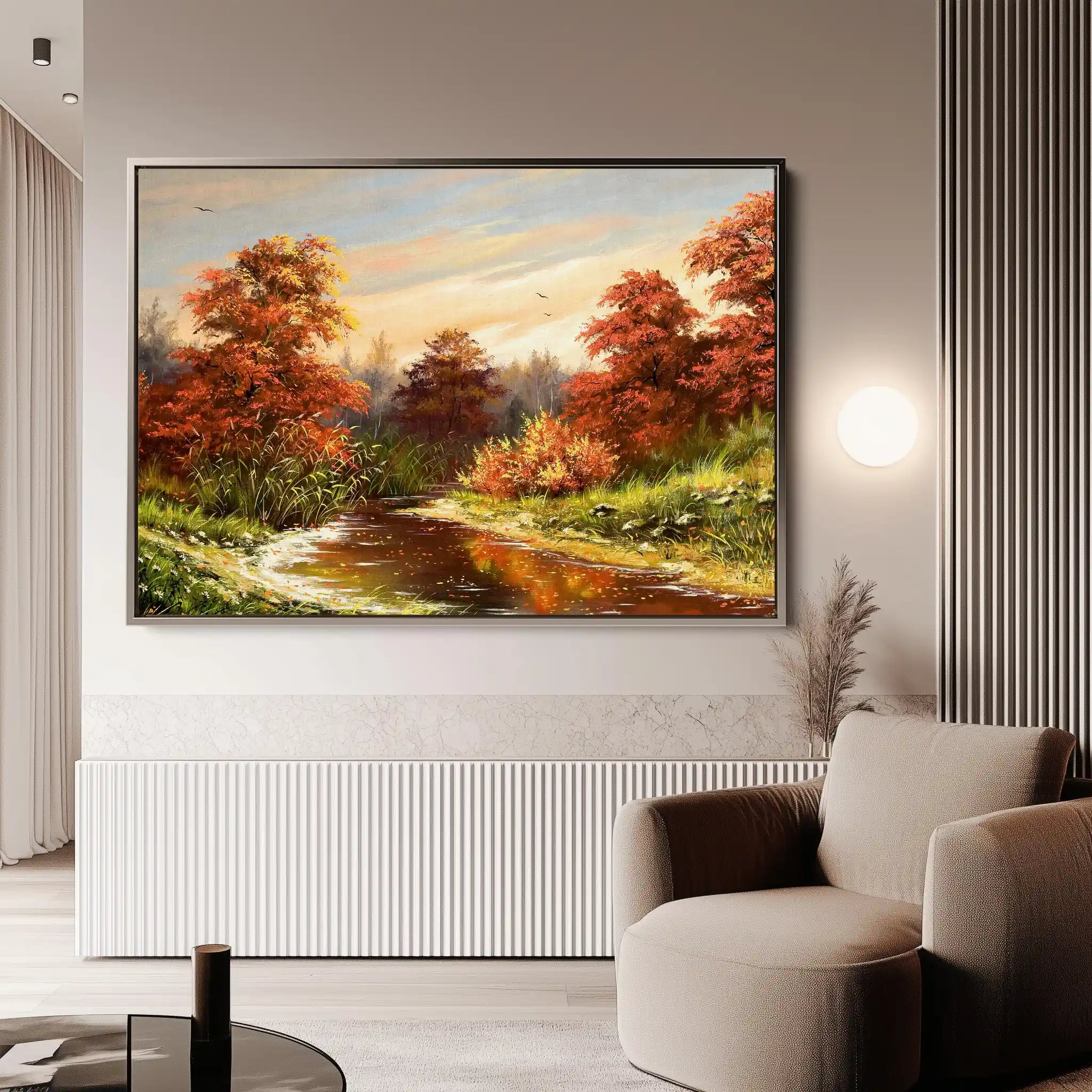 Landscape 016 Canvas Art 60 x 40 cm / Black