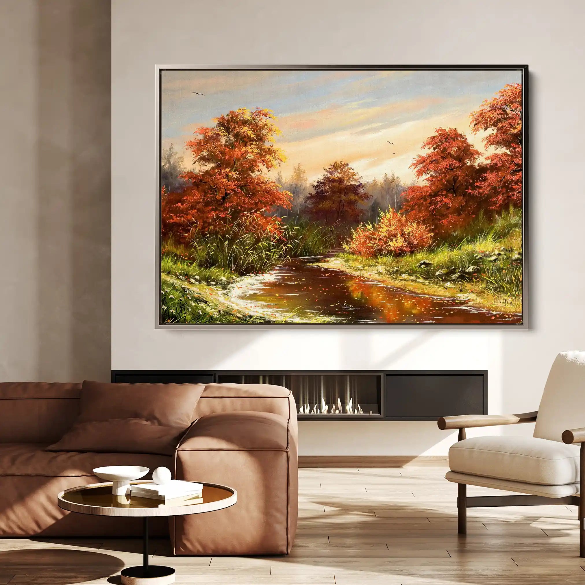 Landscape 016 Canvas Art 60 x 40 cm / Black