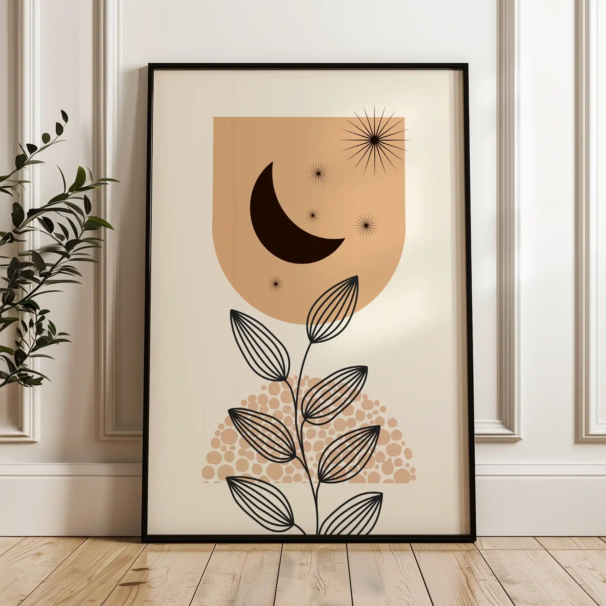 Boho 017 Canvas Art 60 x 40 cm / Black