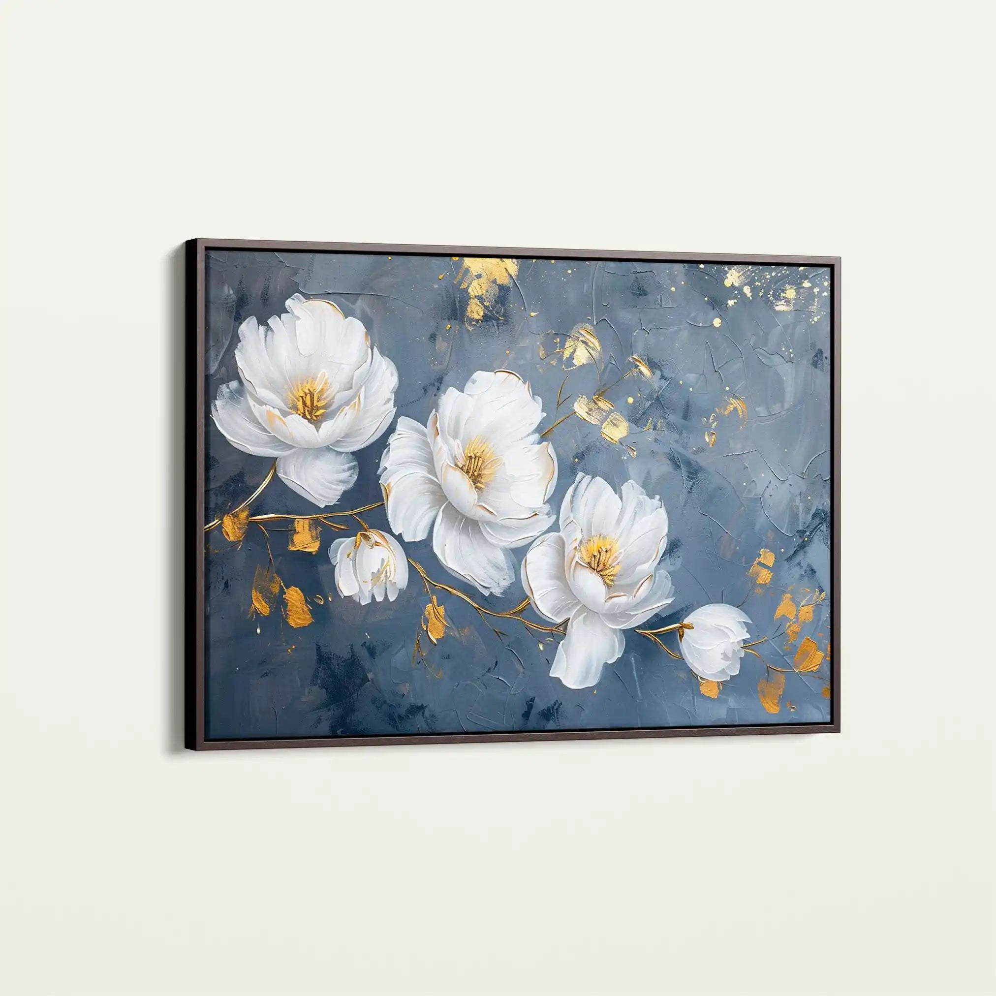 Floral 017 Canvas Art 60 x 40 cm / Black