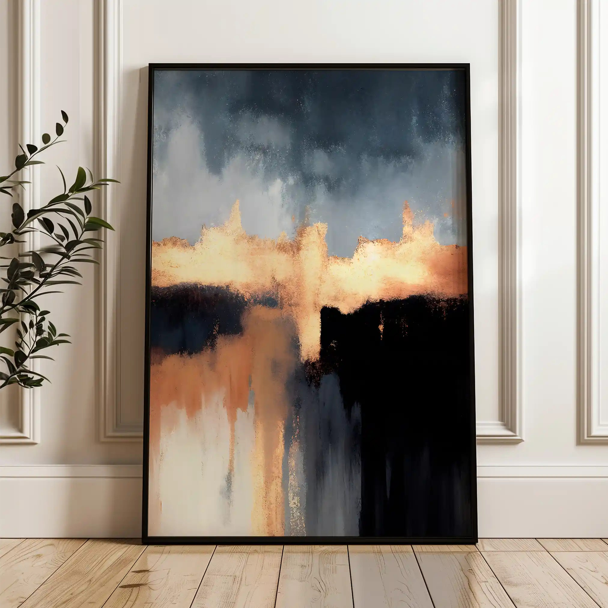 Abstract 019 Canvas Art 60 x 40 cm / Black