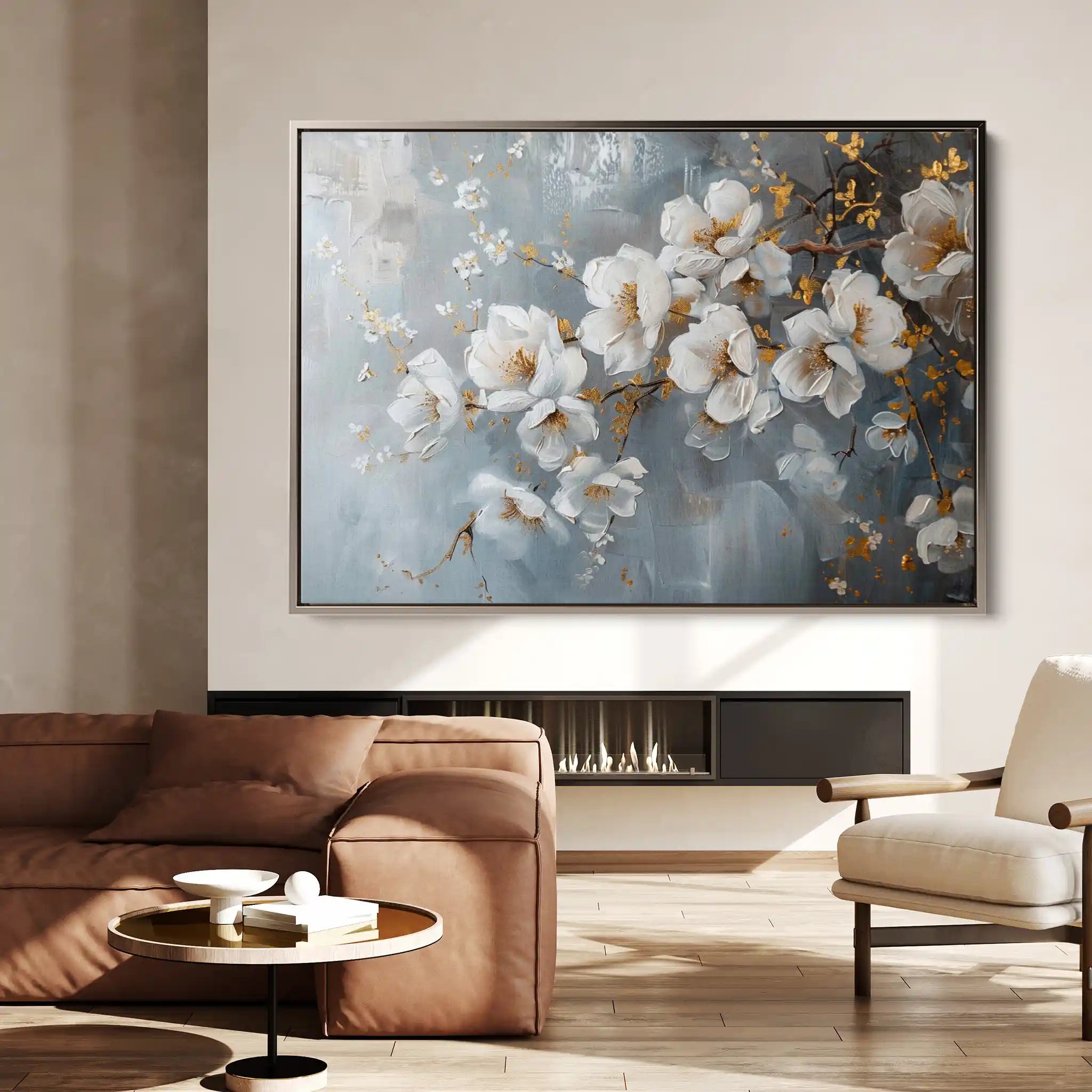 Floral 019 Canvas Art 60 x 40 cm / Black