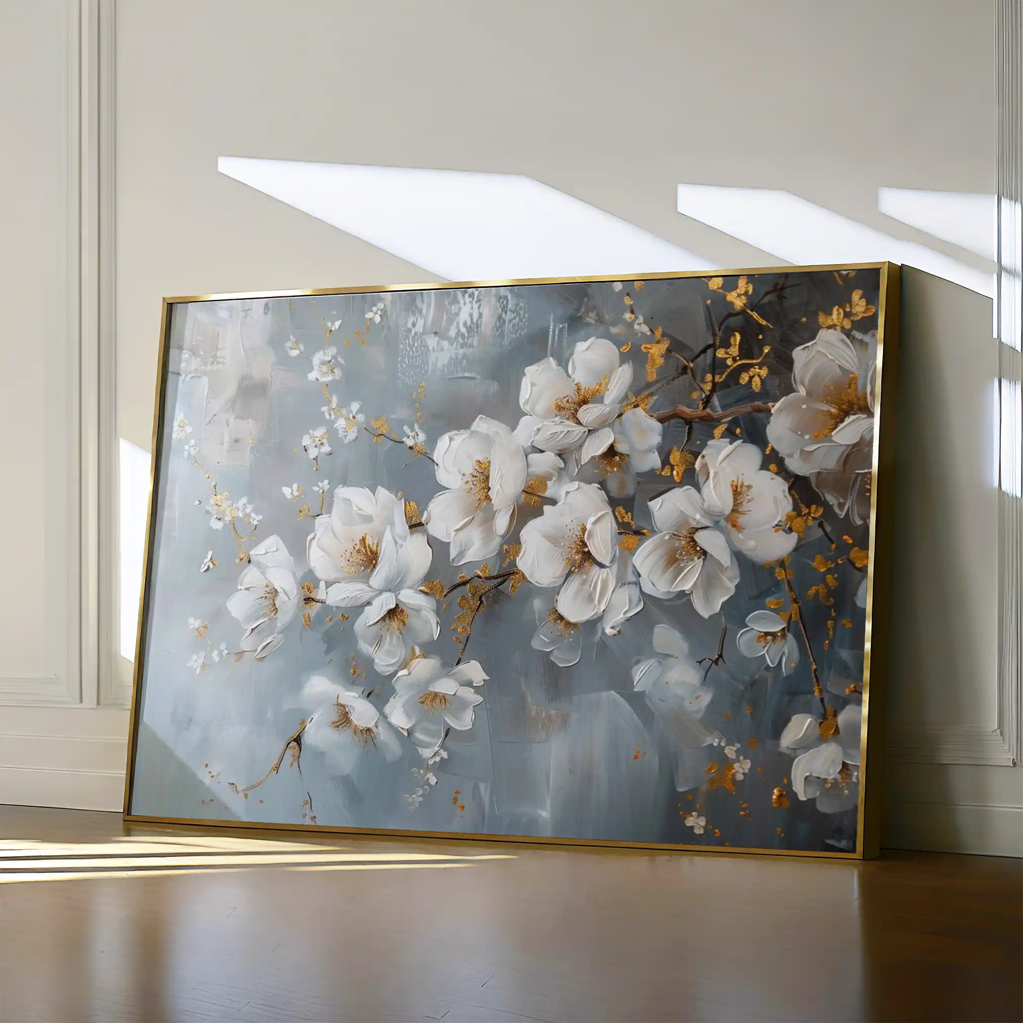 Floral 019 Canvas Art 60 x 40 cm / Black