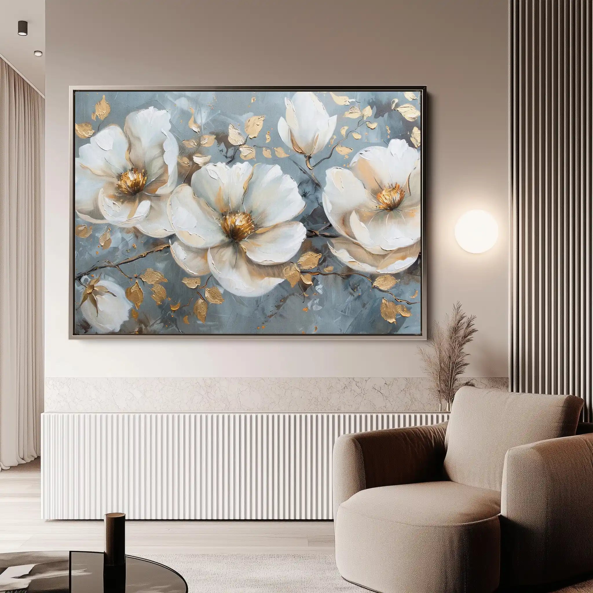 Floral 020 Canvas Art 60 x 40 cm / Black
