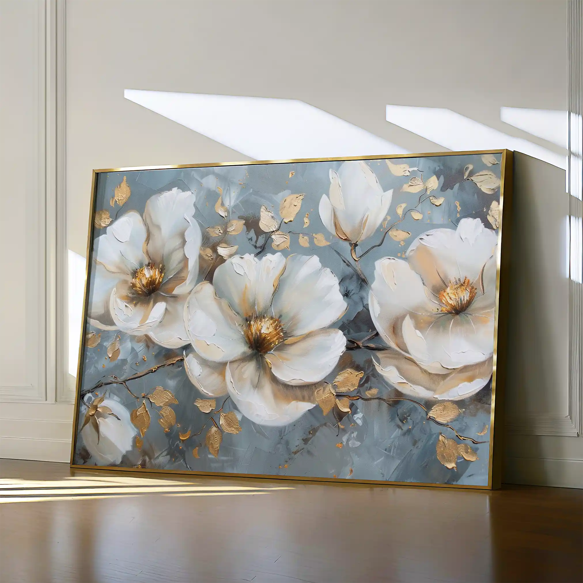 Floral 020 Canvas Art 60 x 40 cm / Black