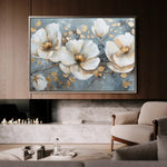Floral 020 Canvas Art 60 x 40 cm / Black