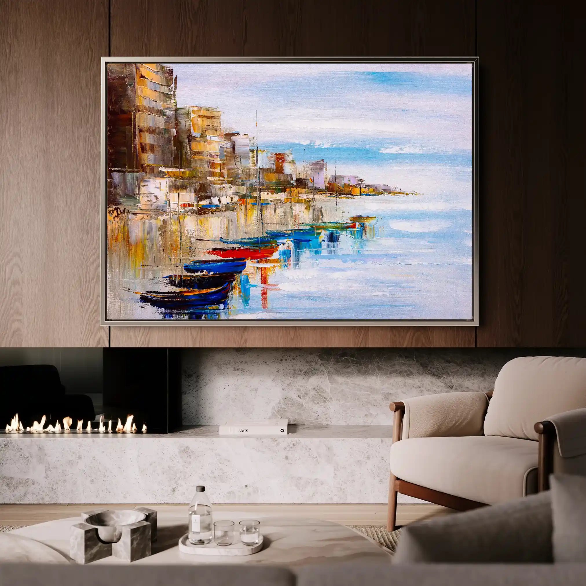 Landscape 020 Canvas Art 60 x 40 cm / Black