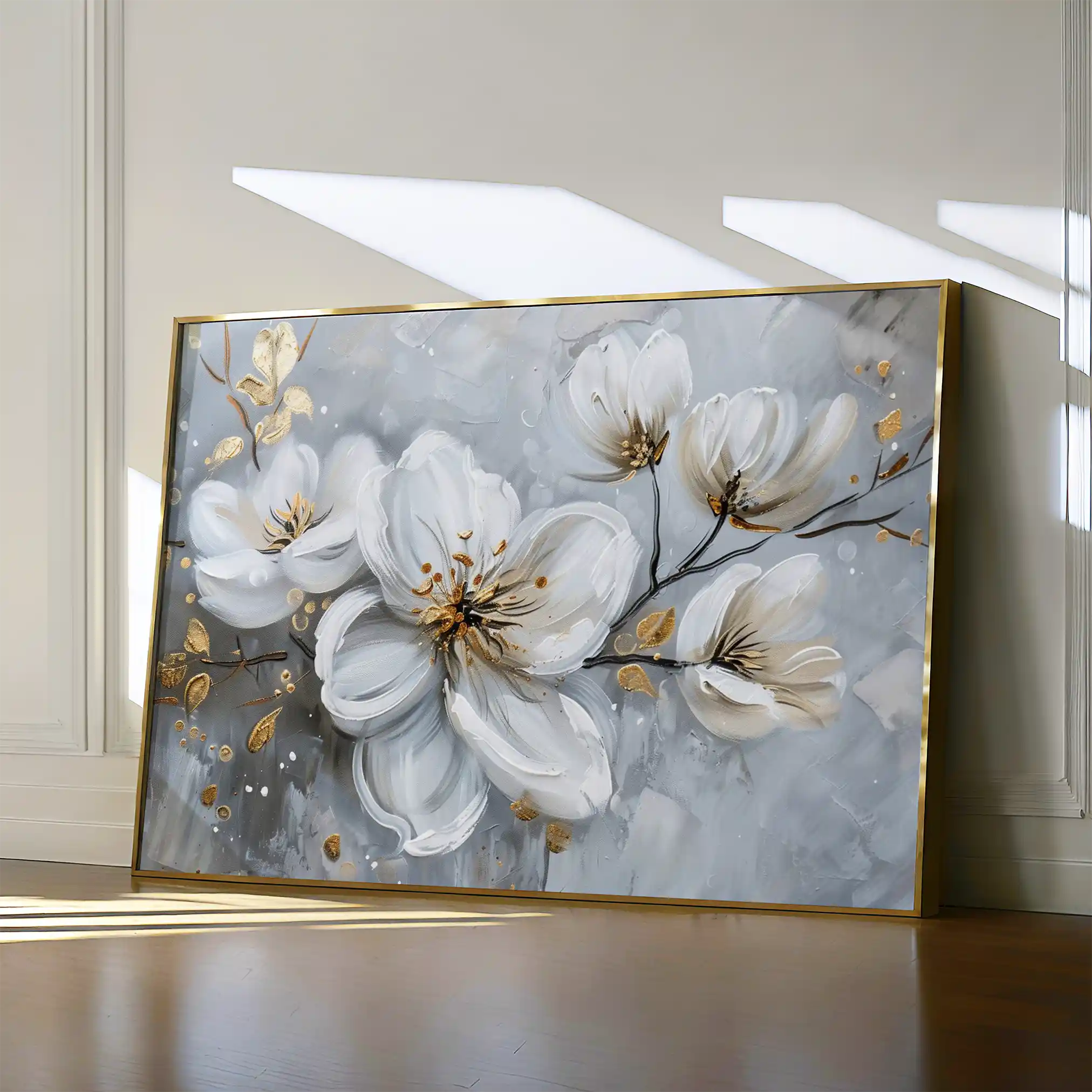 Floral 021 Canvas Art 60 x 40 cm / Black