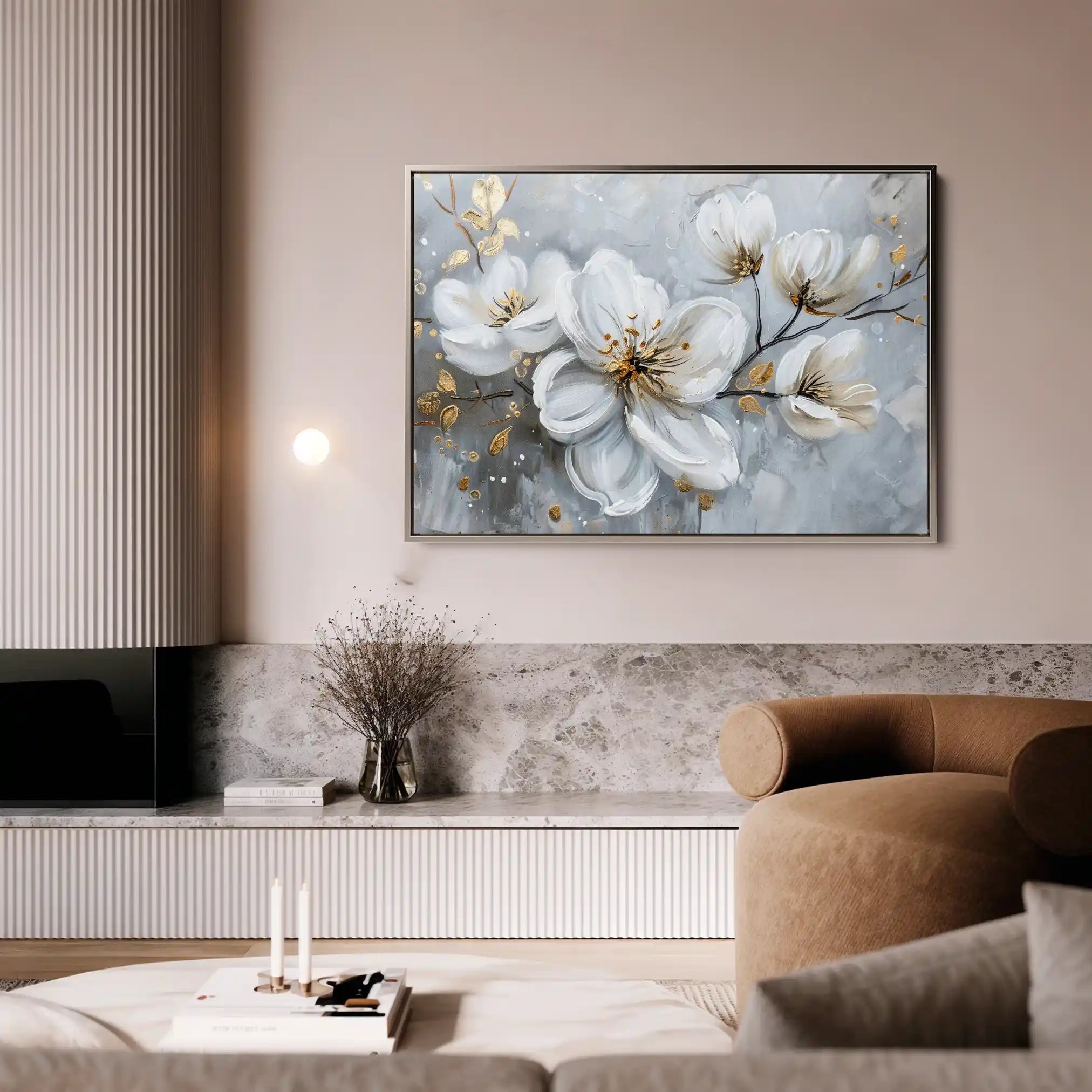 Floral 021 Canvas Art 60 x 40 cm / Black