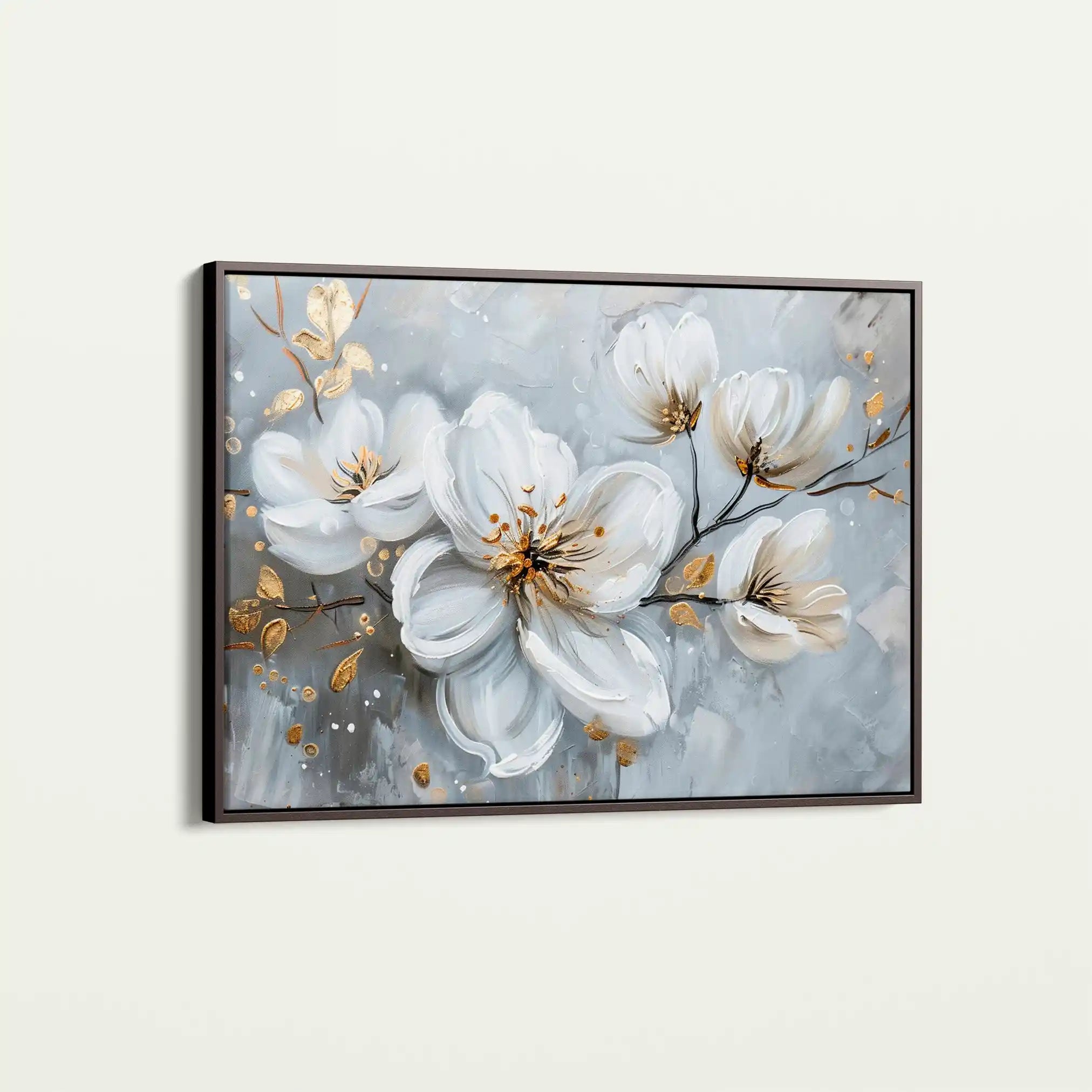 Floral 021 Canvas Art 60 x 40 cm / Black