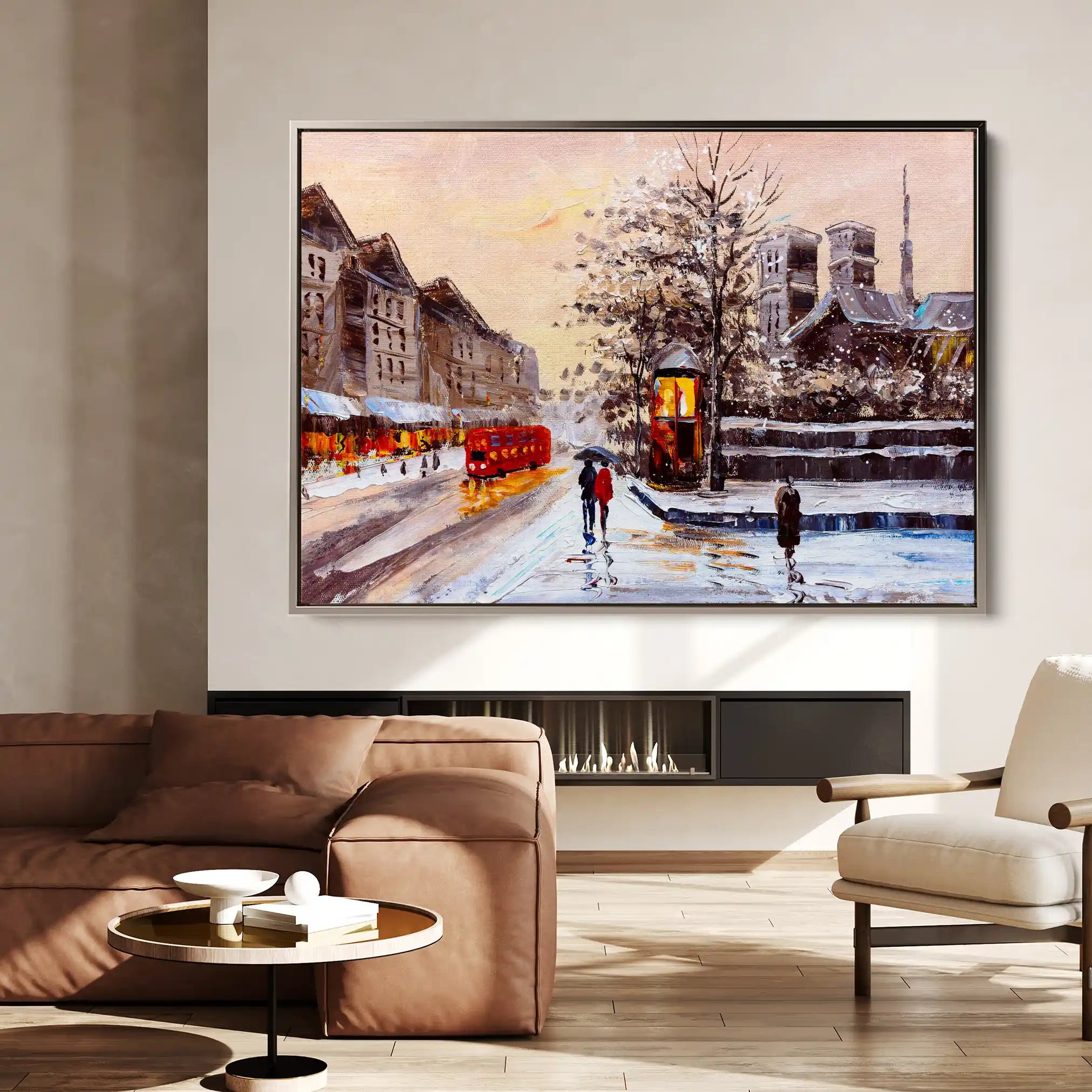 Landscape 023 Canvas Art 60 x 40 cm / Black