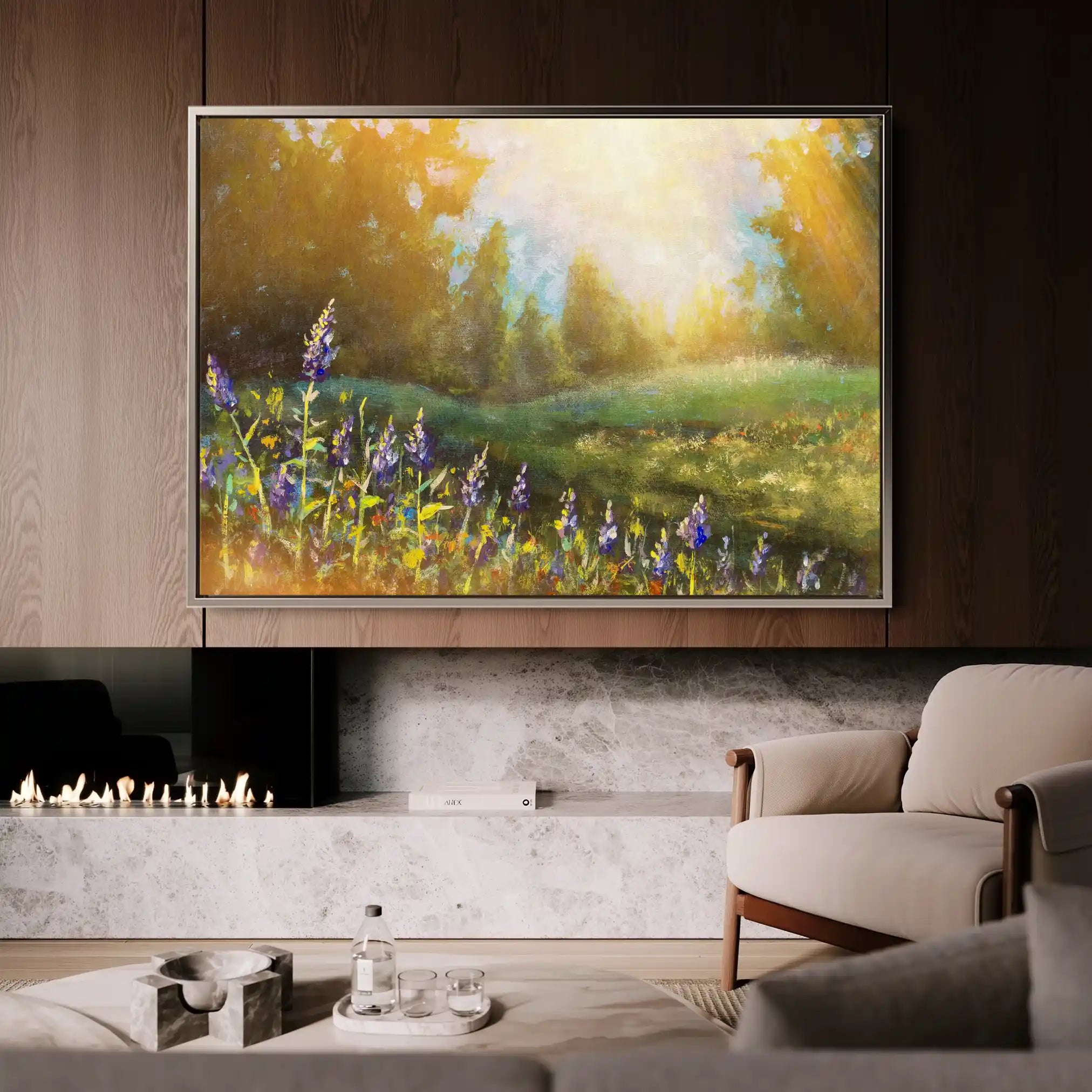 Landscape 027 Canvas Art 60 x 40 cm / Black