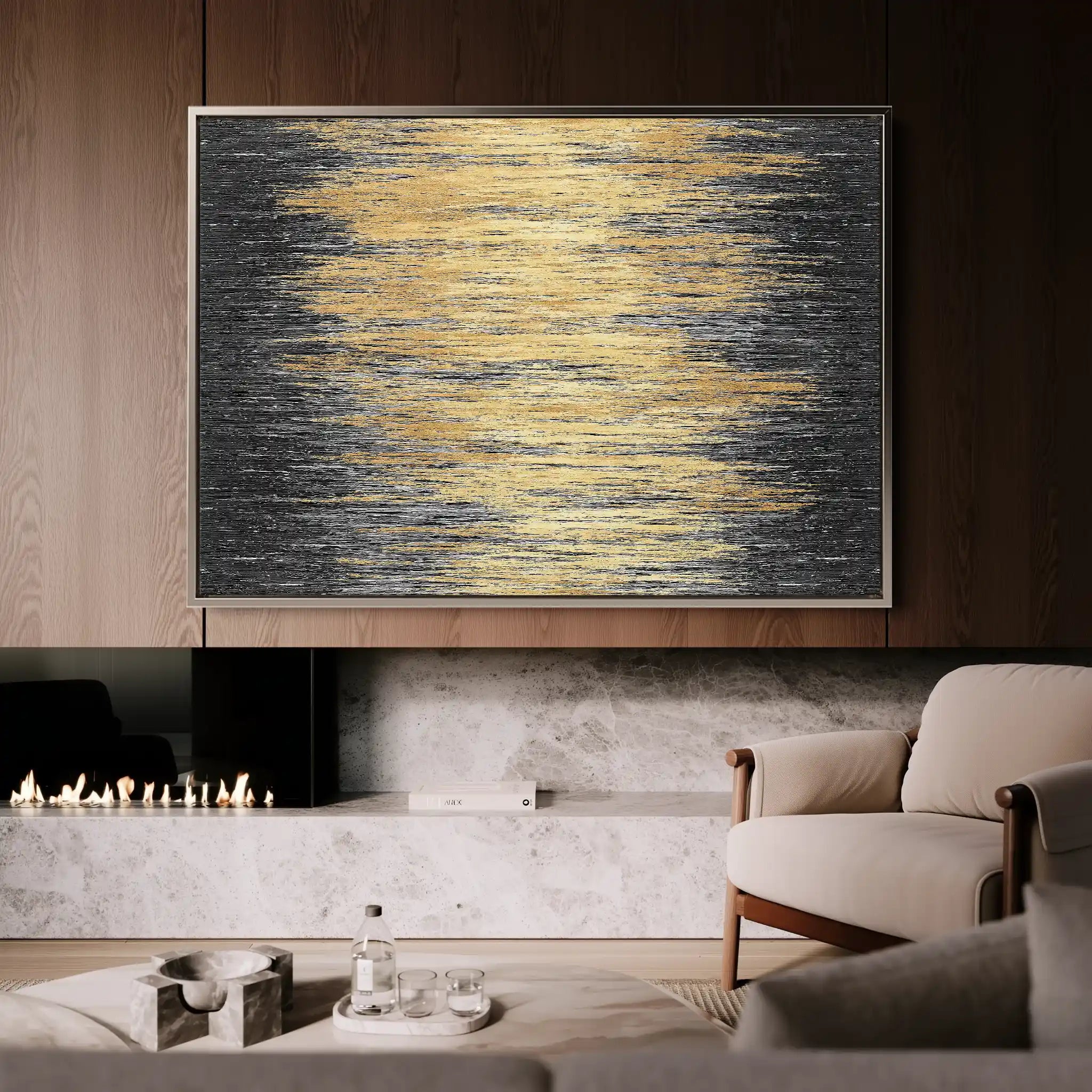 Abstract 030 Canvas Art 60 x 40 cm / Black