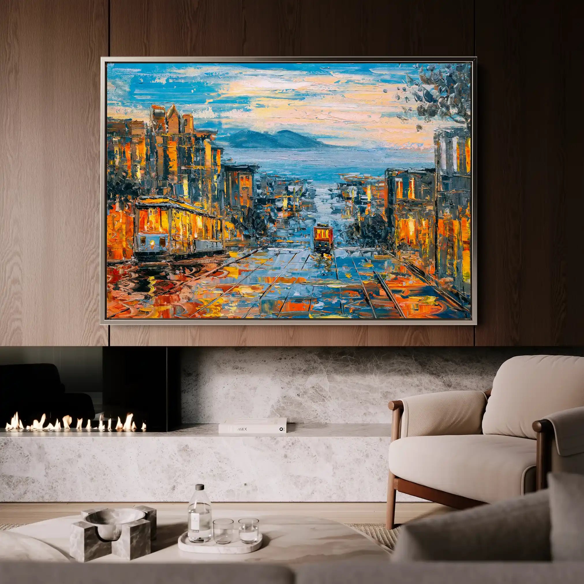 Landscape 034 Canvas Art 60 x 40 cm / Black