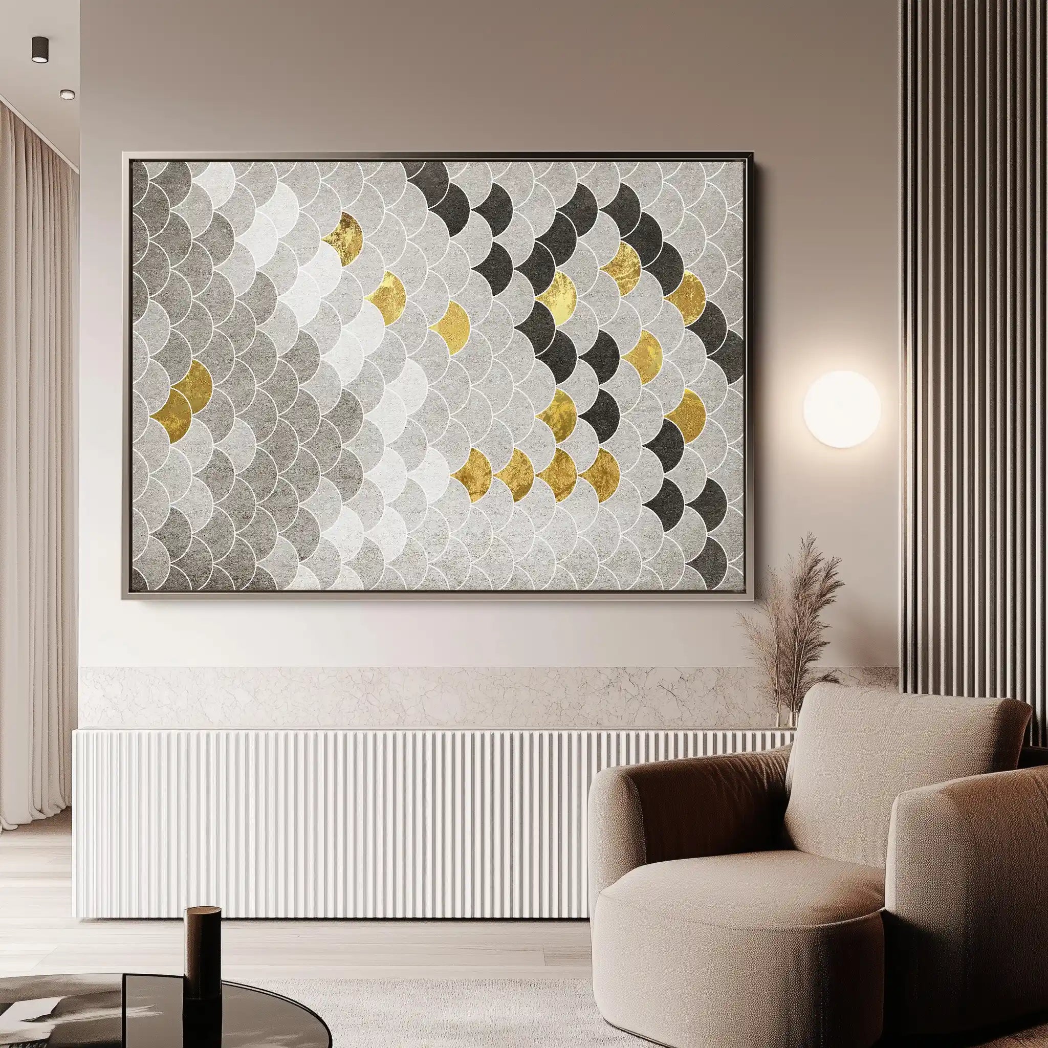 Abstract 035 Canvas Art 60 x 40 cm / Black