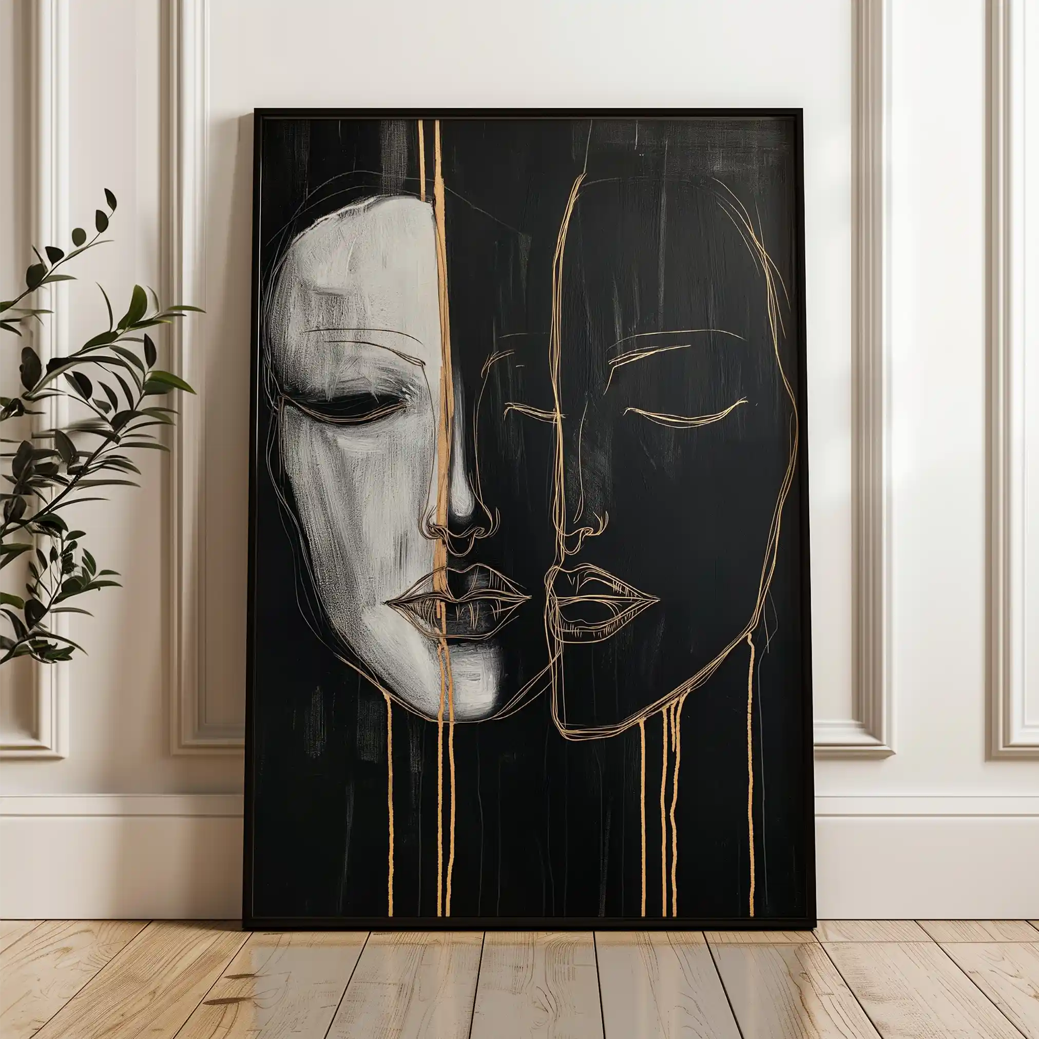 Portrait 037 Canvas Art 60 x 40 cm / Black