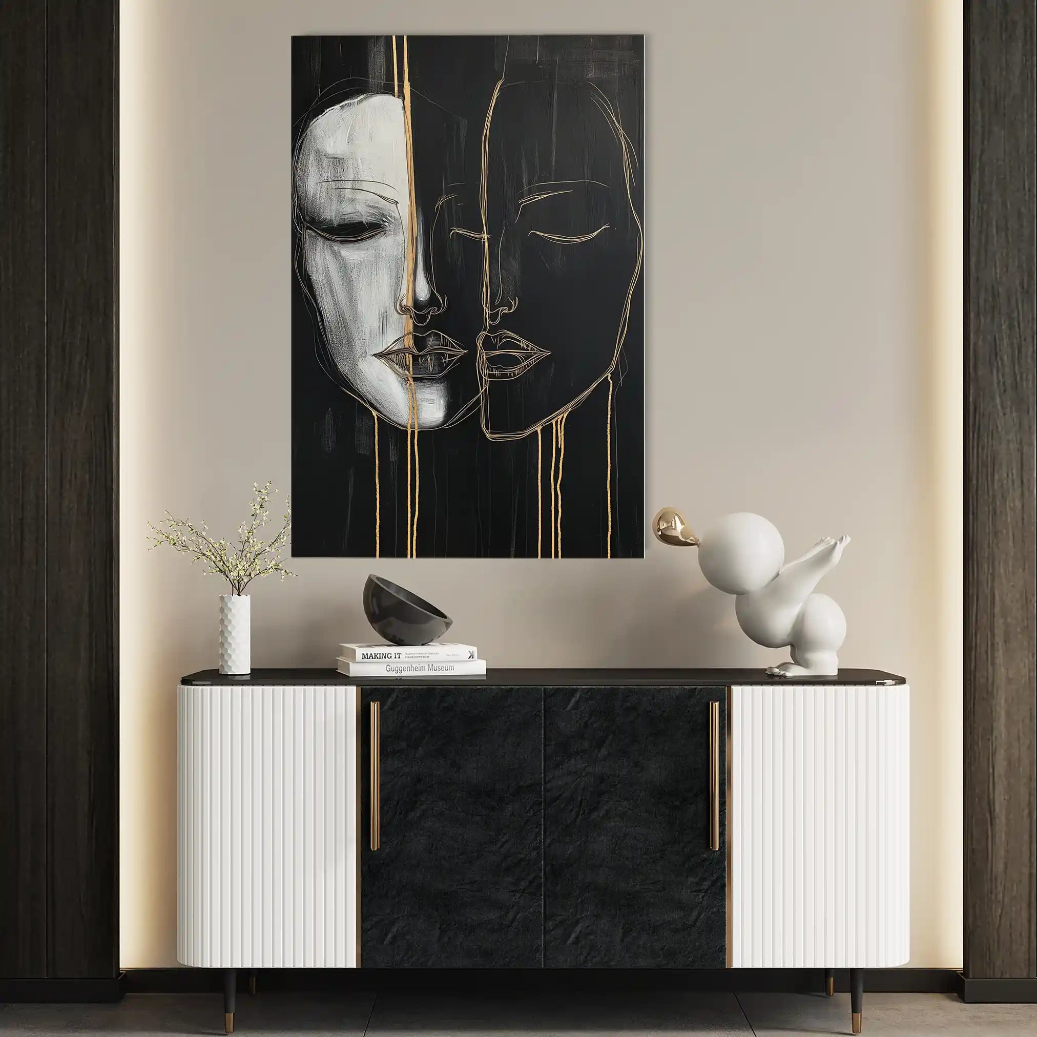 Portrait 037 Canvas Art 60 x 40 cm / Black