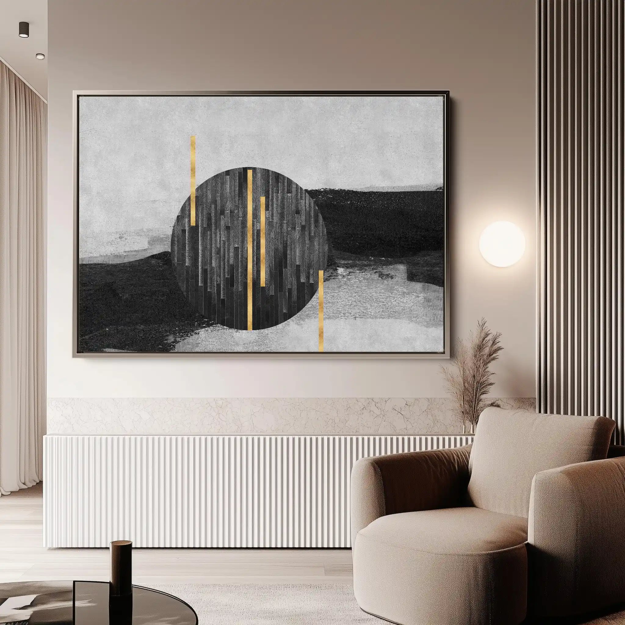 Abstract 038 Canvas Art 60 x 40 cm / Black