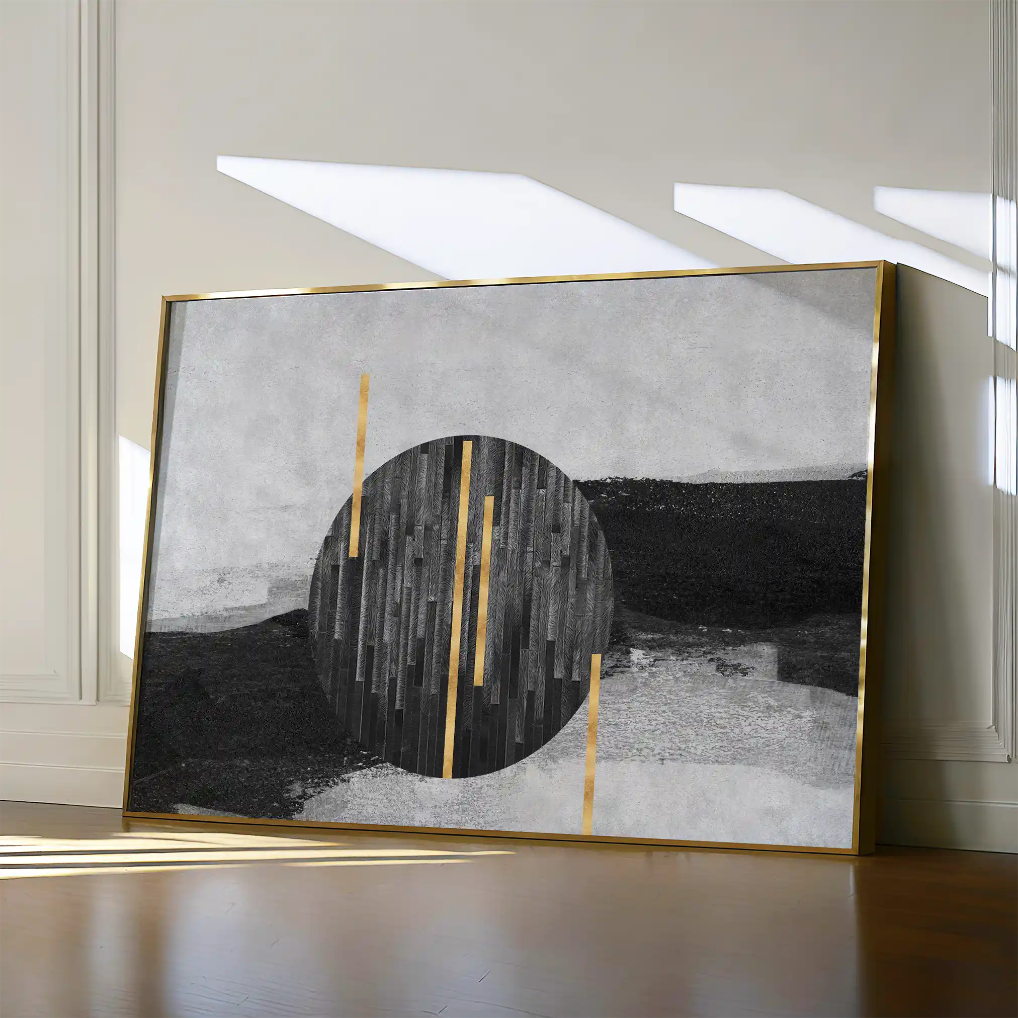 Abstract 038 Canvas Art 60 x 40 cm / Black