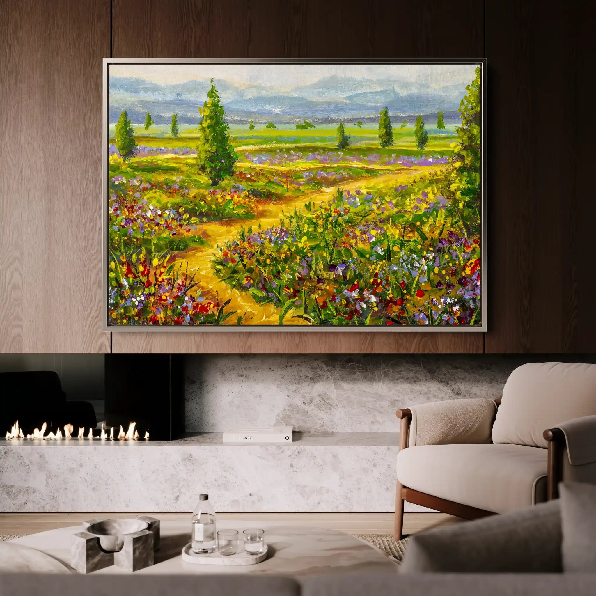 Landscape 038 Canvas Art 60 x 40 cm / Black