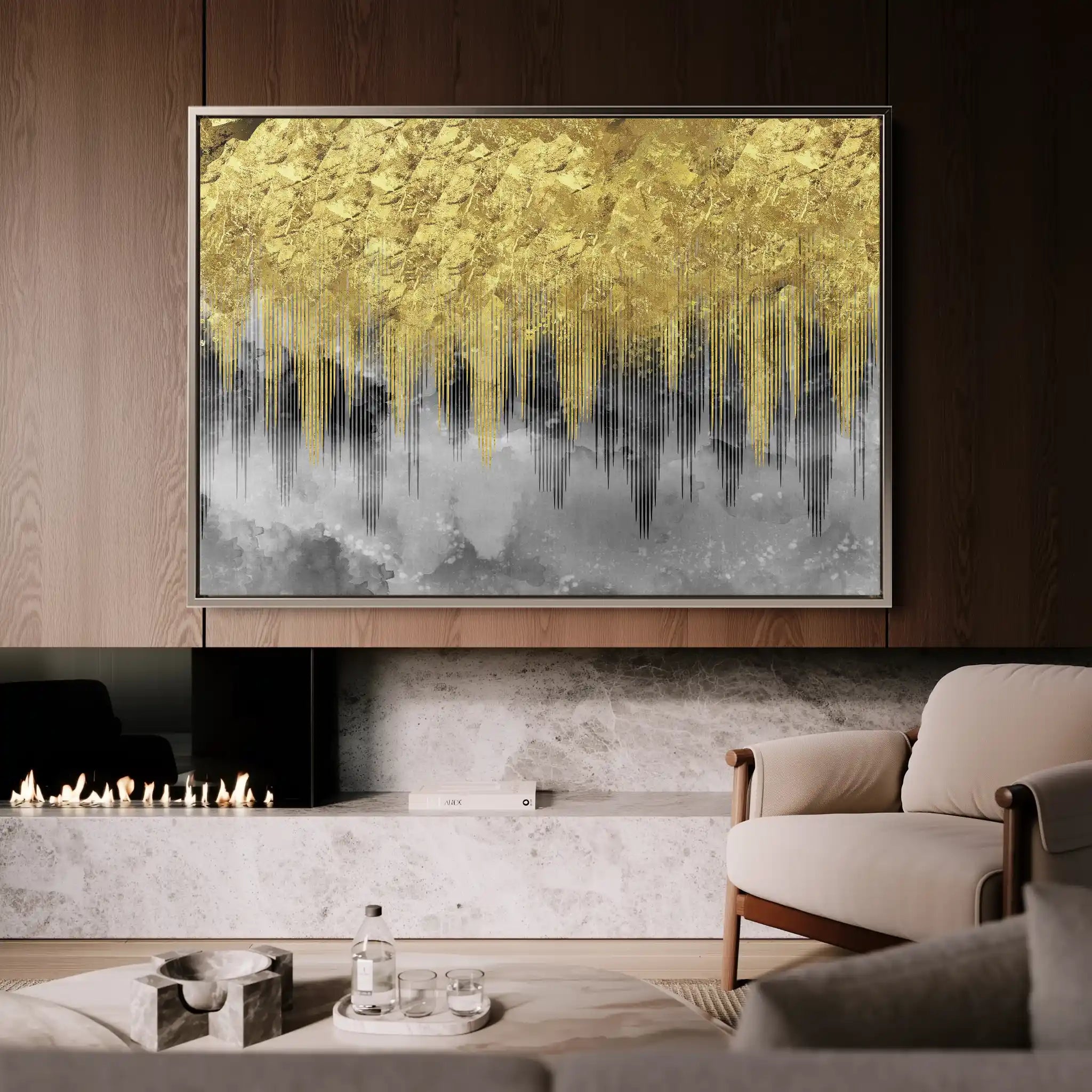 Abstract 042 Canvas Art 60 x 40 cm / Black