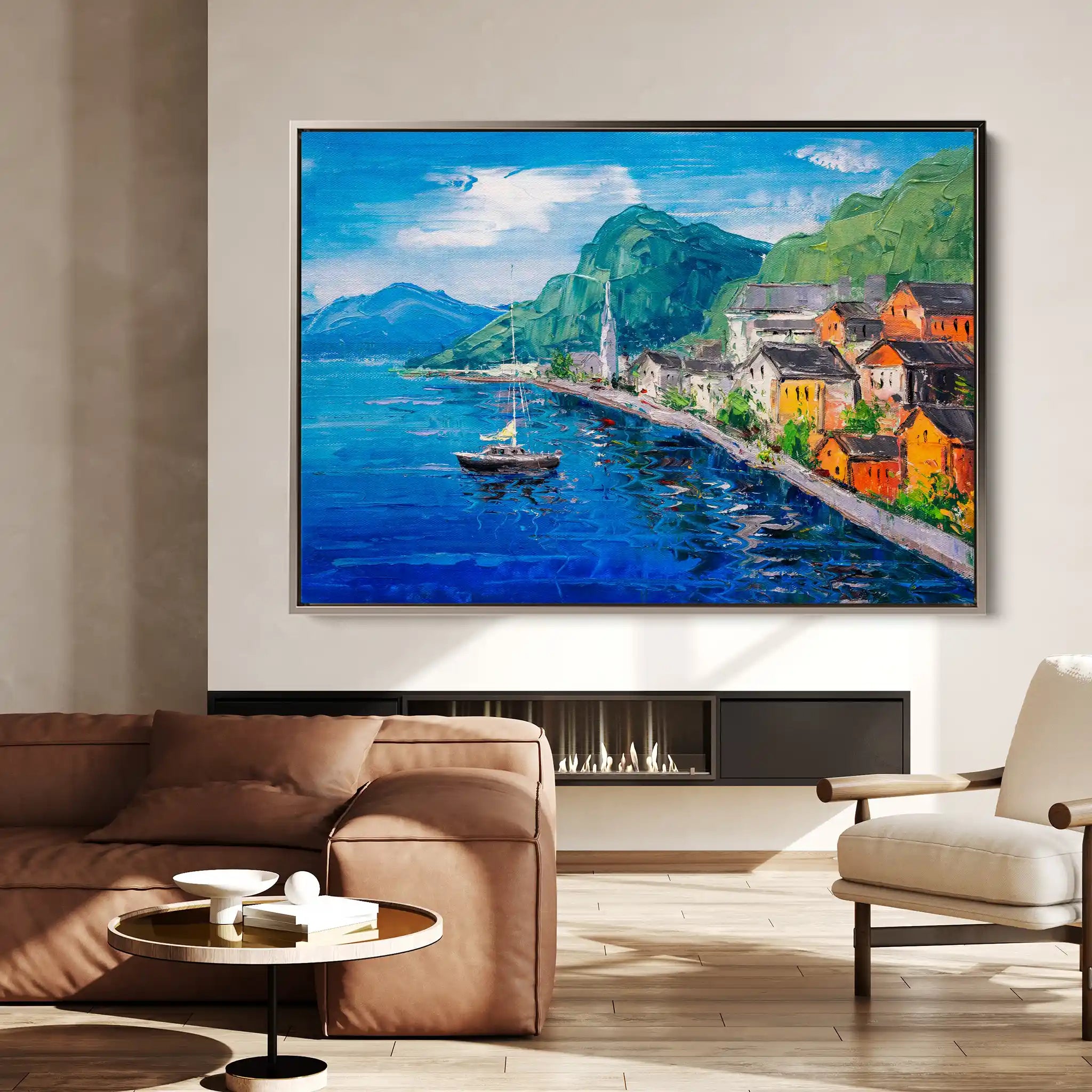 Landscape 042 Canvas Art 60 x 40 cm / Black