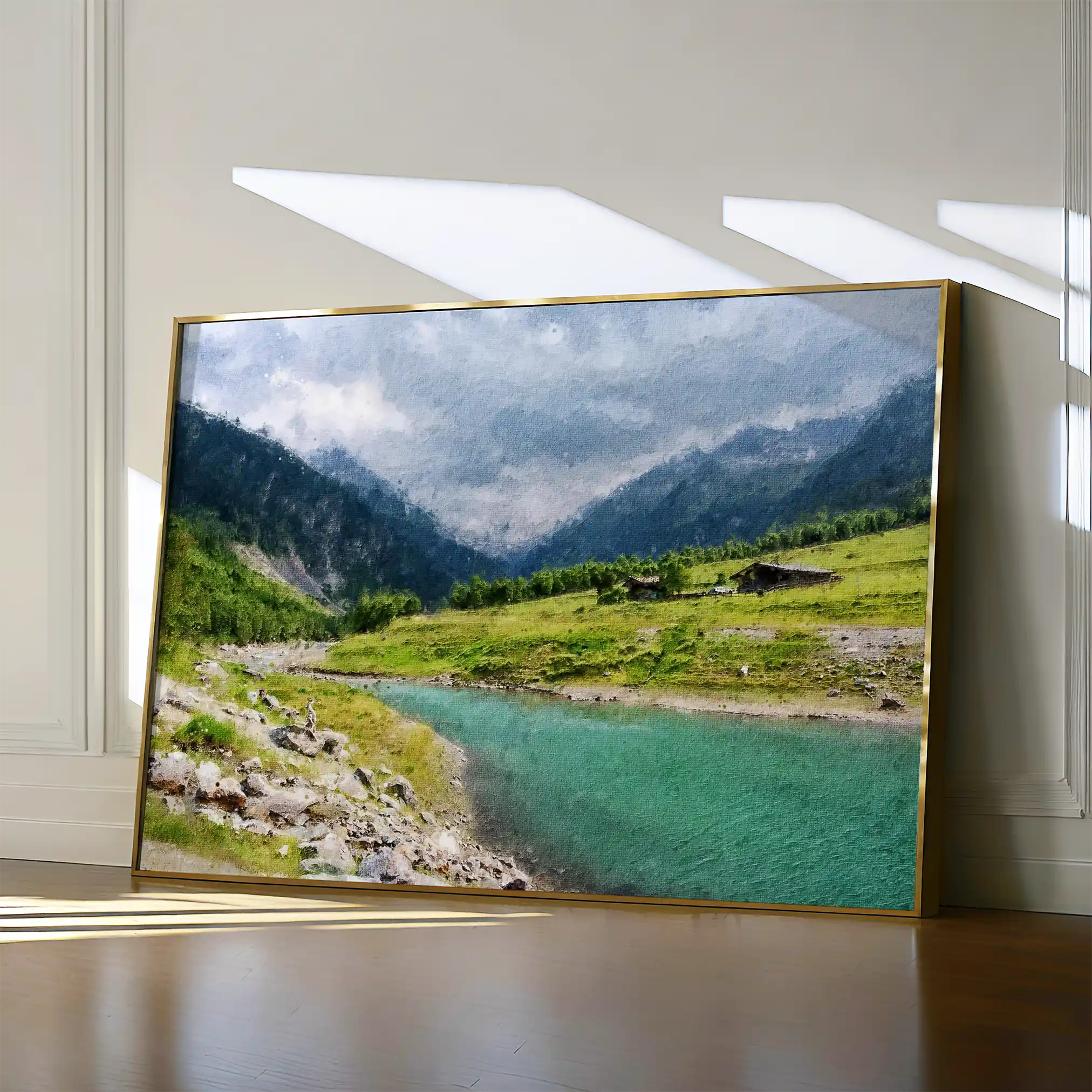 Landscape 044 Canvas Art 60 x 40 cm / Black