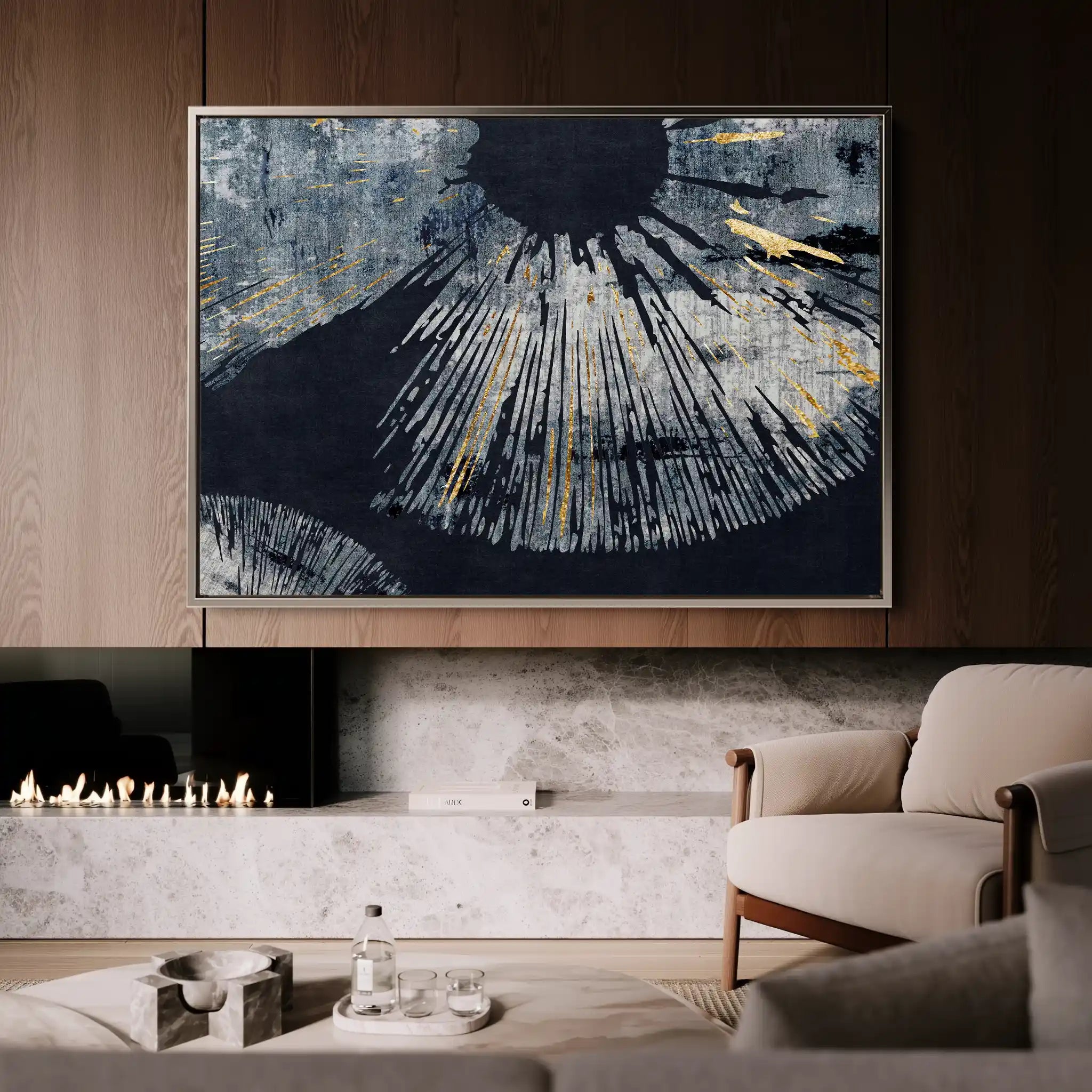 Abstract 045 Canvas Art 60 x 40 cm / Black