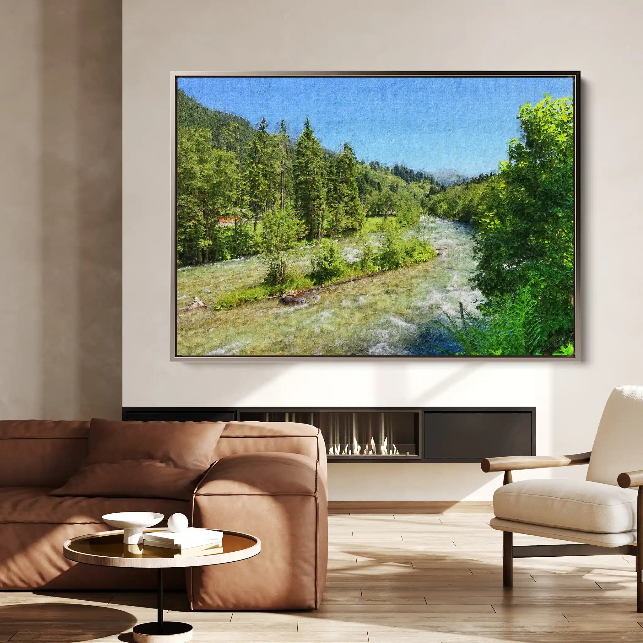 Landscape 046 Canvas Art 60 x 40 cm / Black