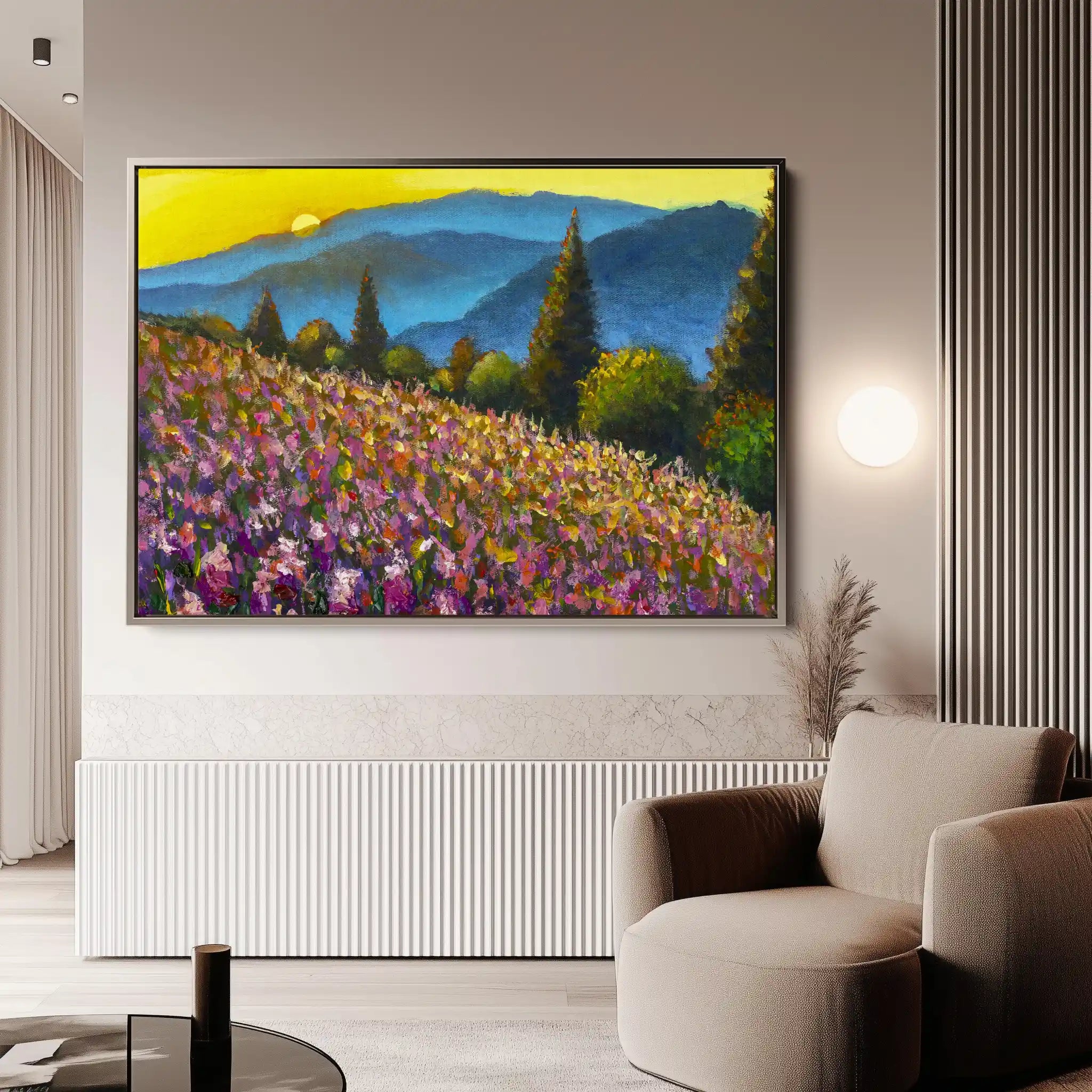 Landscape 047 Canvas Art 60 x 40 cm / Black