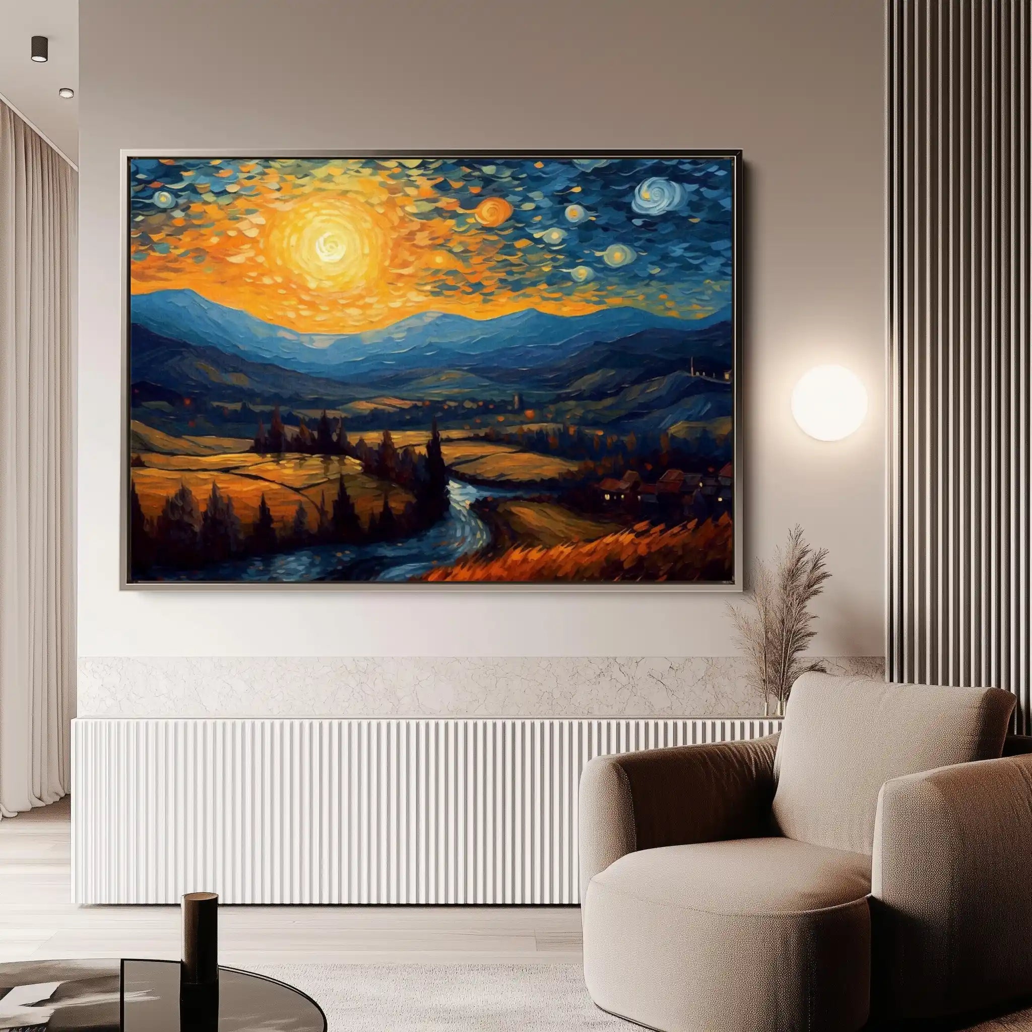 Landscape 050 Canvas Art 60 x 40 cm / Black