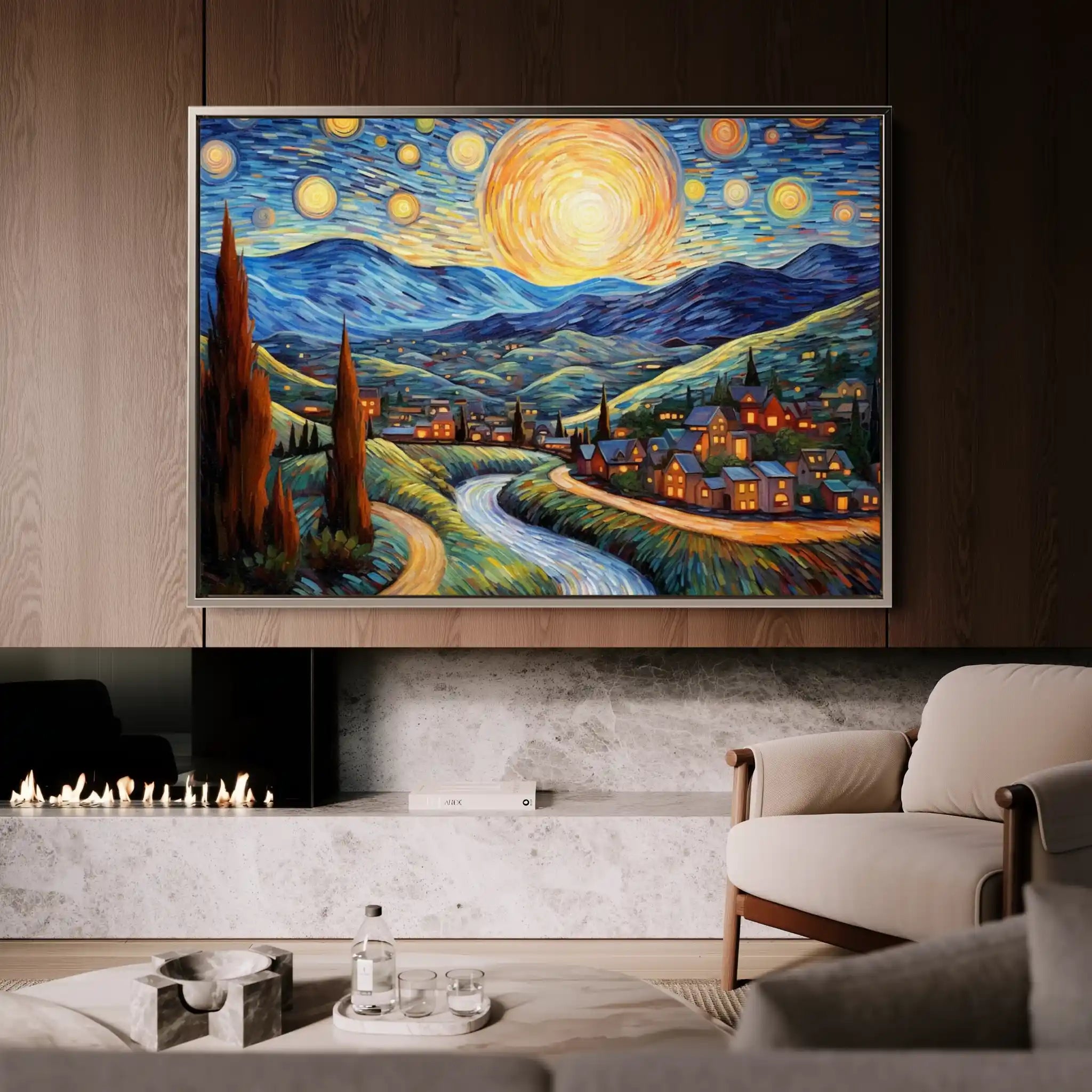 Landscape 051 Canvas Art 60 x 40 cm / Black