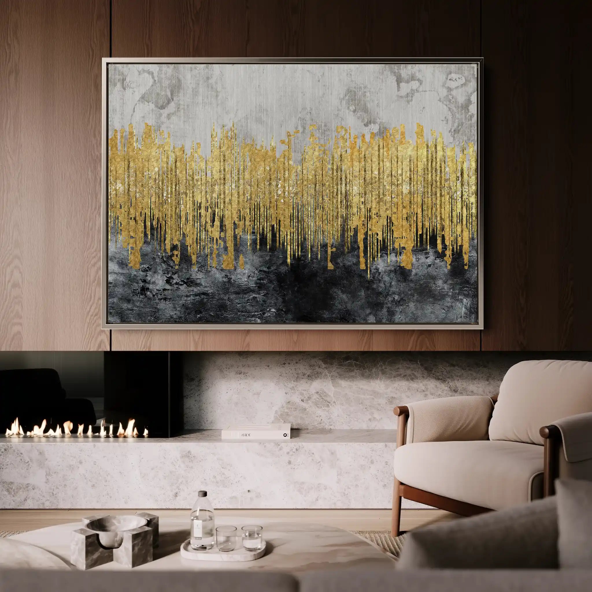 Abstract 054 Canvas Art 60 x 40 cm / Black