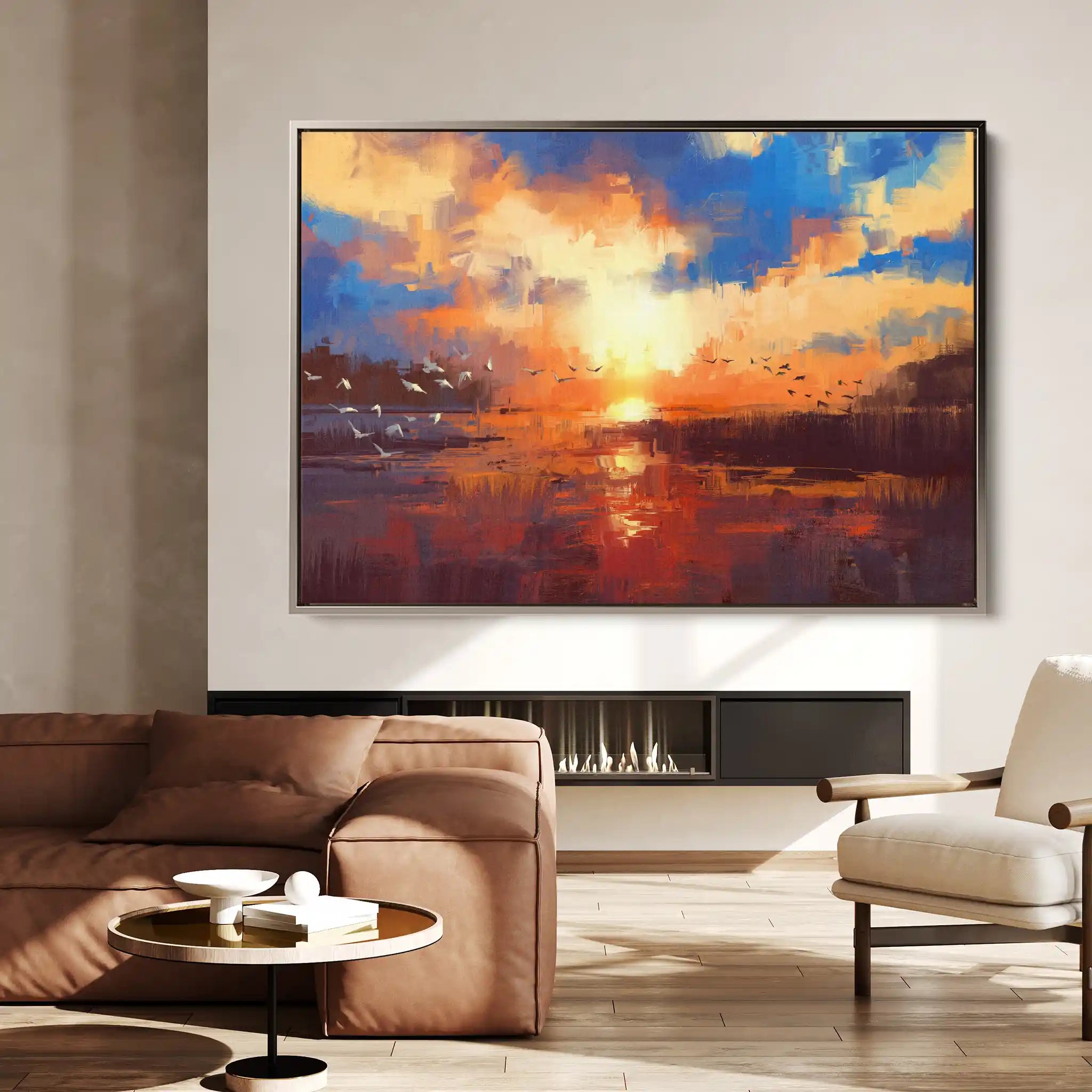 Landscape 054 Canvas Art 60 x 40 cm / Black