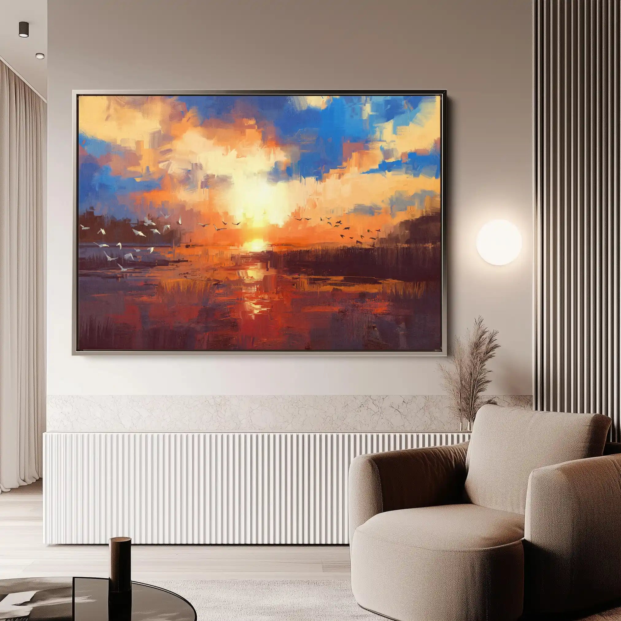 Landscape 054 Canvas Art 60 x 40 cm / Black
