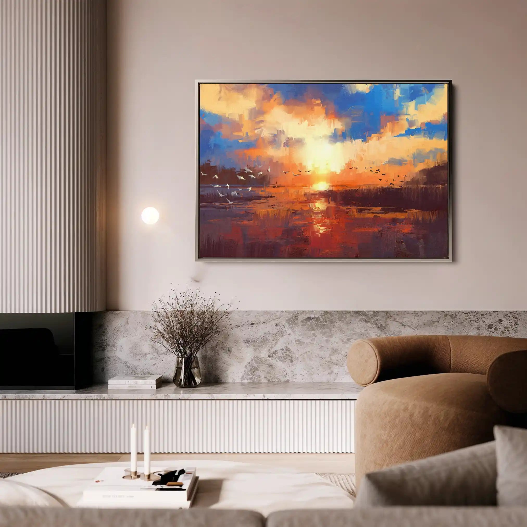 Landscape 054 Canvas Art 60 x 40 cm / Black