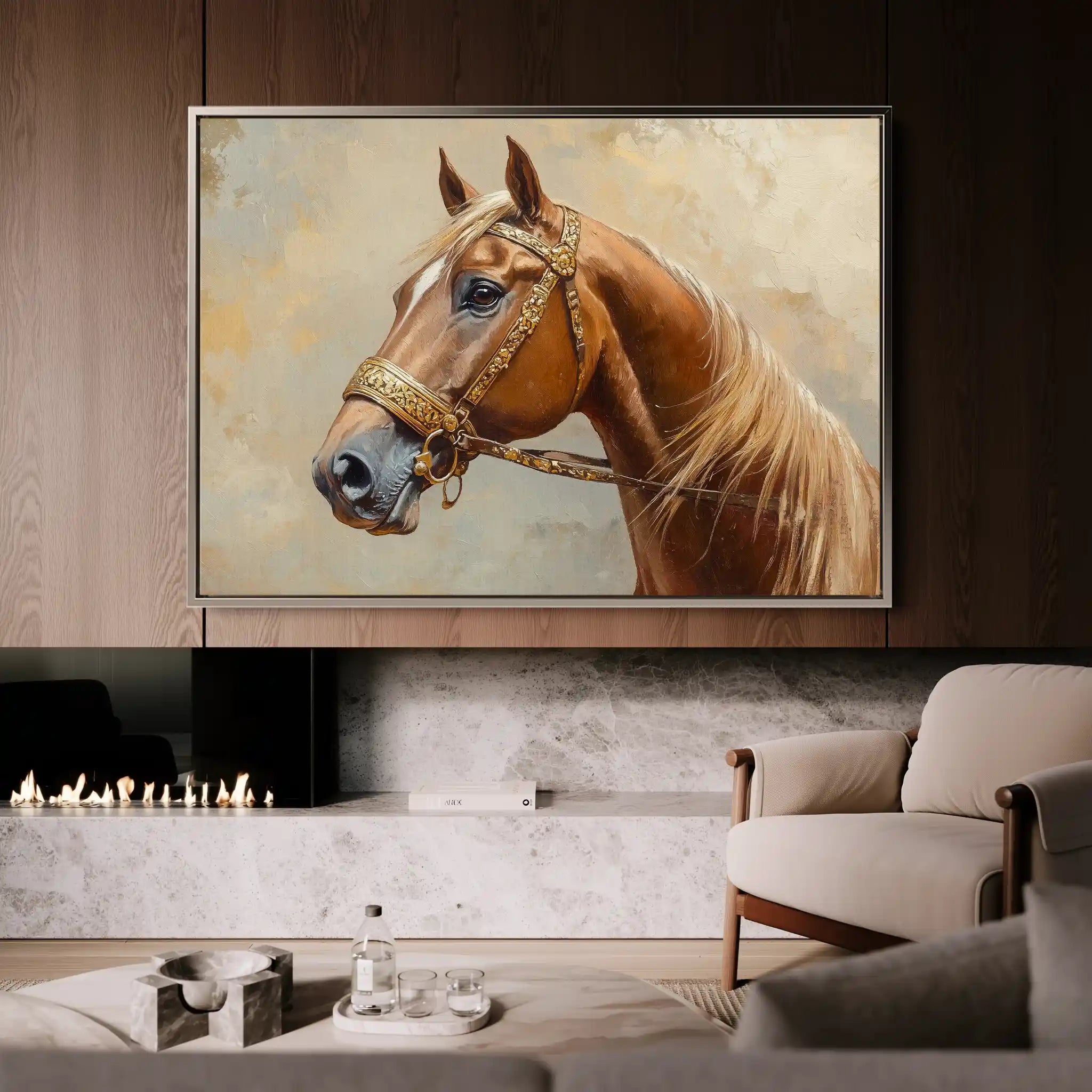 Horses 055 Canvas Art 60 x 40 cm / Black