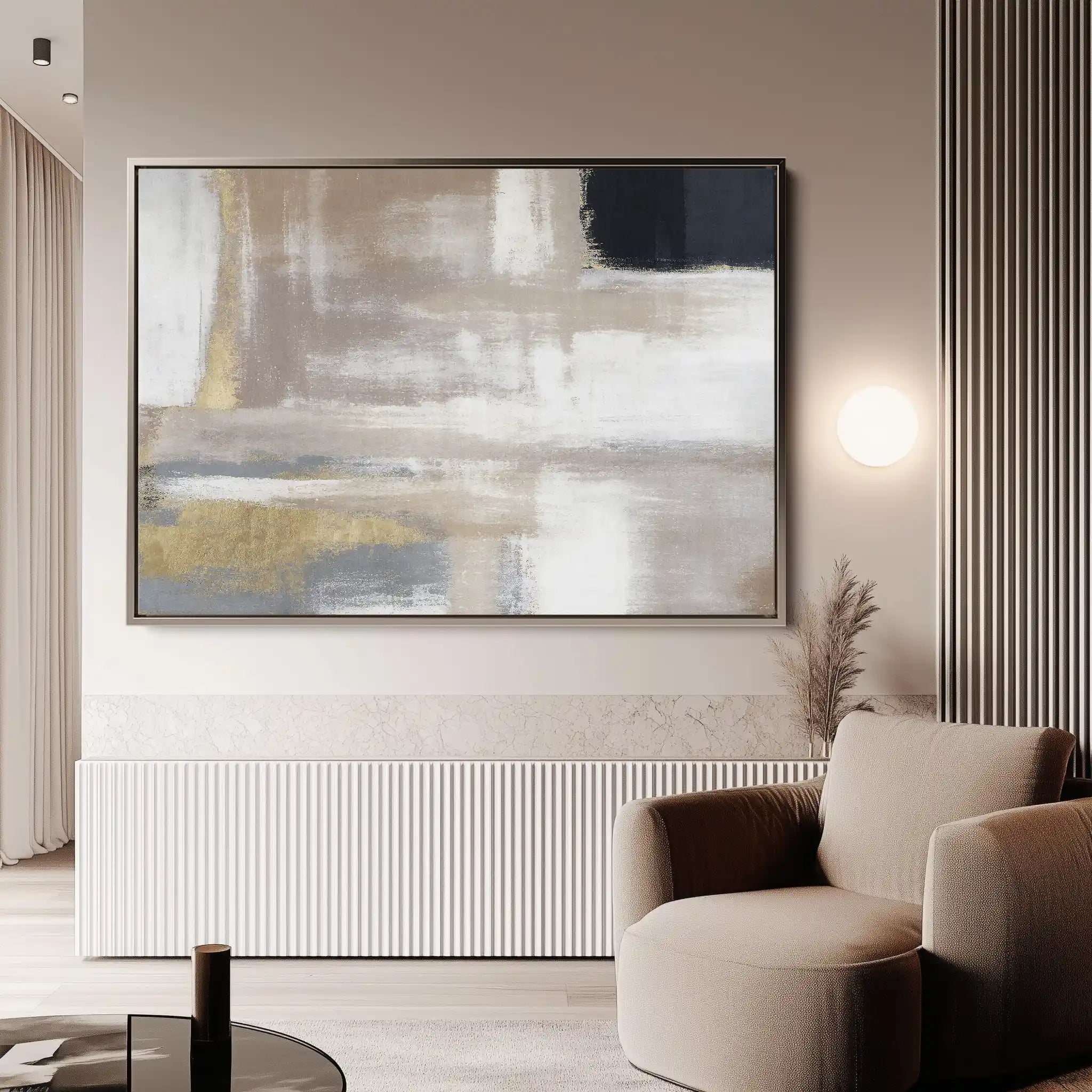 Abstract 056 Canvas Art 60 x 40 cm / Black