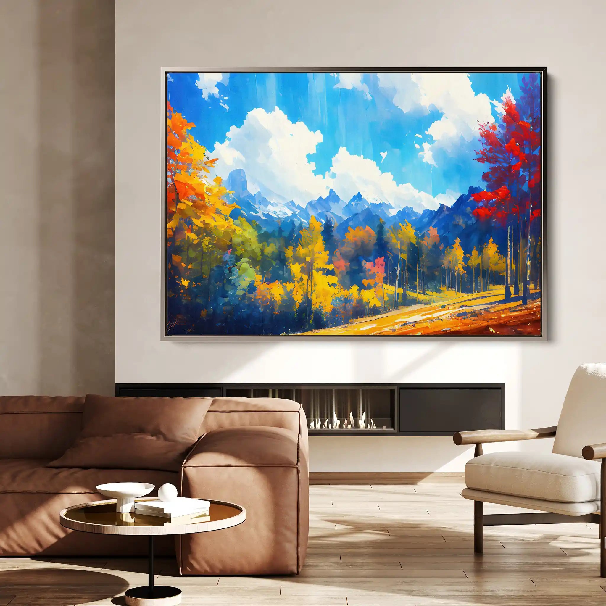 Landscape 057 Canvas Art 60 x 40 cm / Black