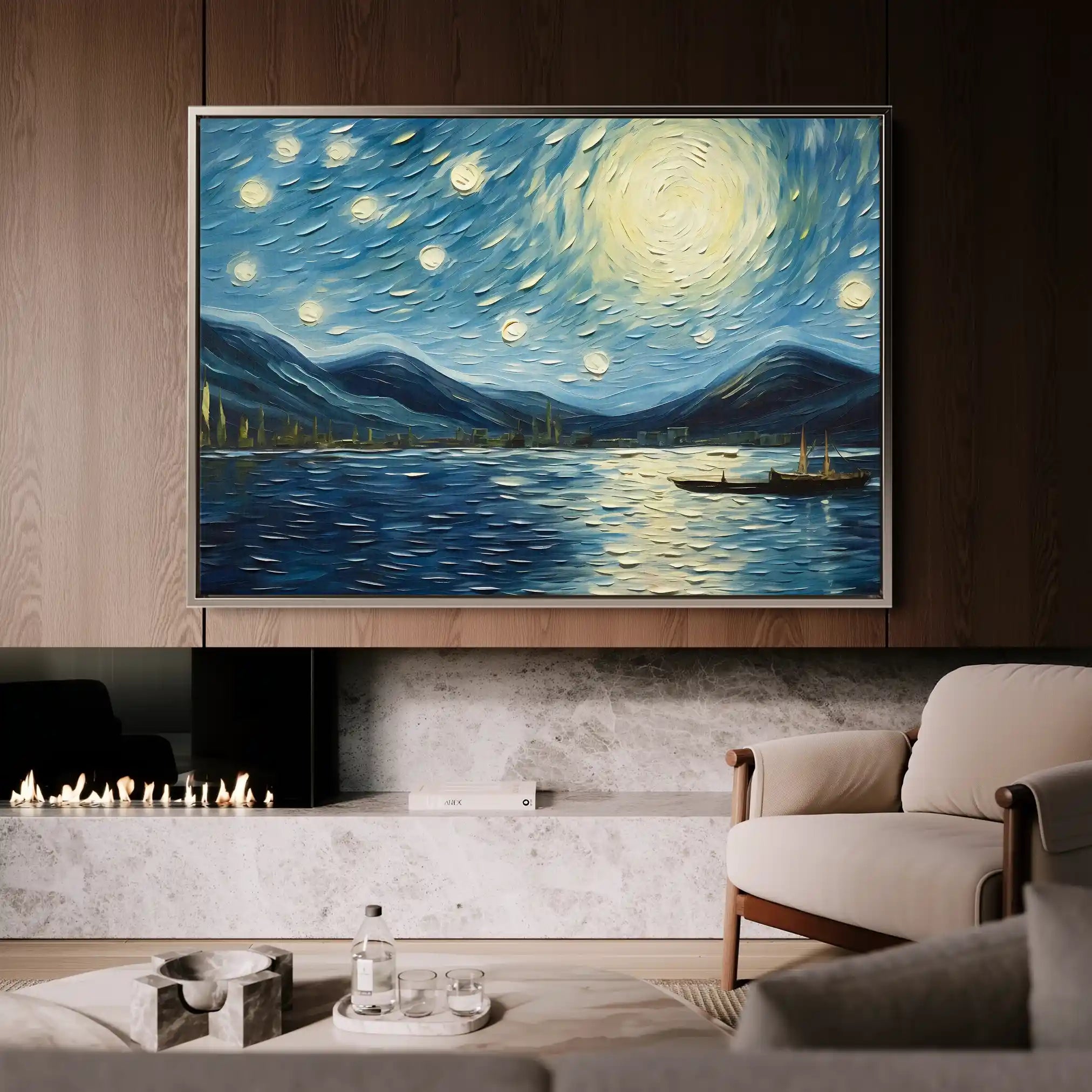 Landscape 058 Canvas Art 60 x 40 cm / Black