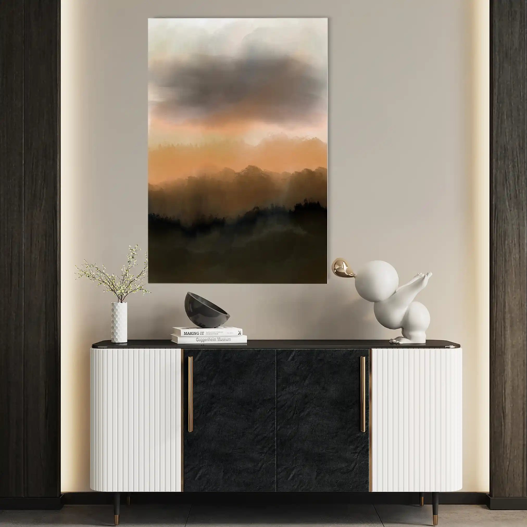 Landscape 059 Canvas Art 60 x 40 cm / Black