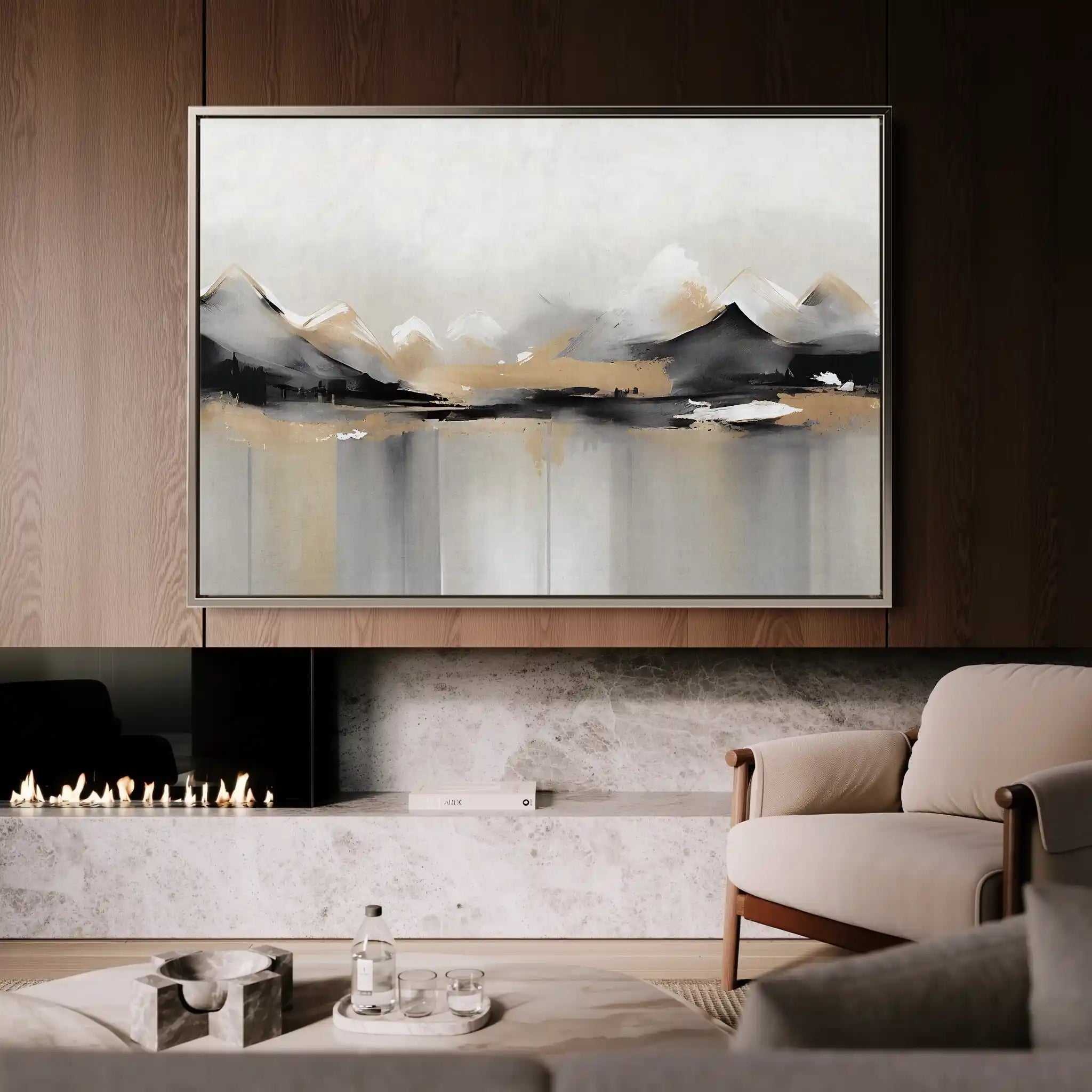 Landscape 062 Canvas Art 60 x 40 cm / Black