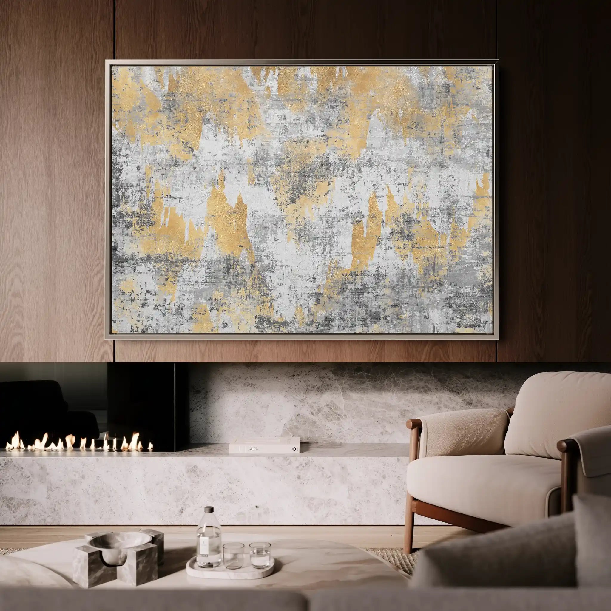 Abstract 064 Canvas Art 60 x 40 cm / Black