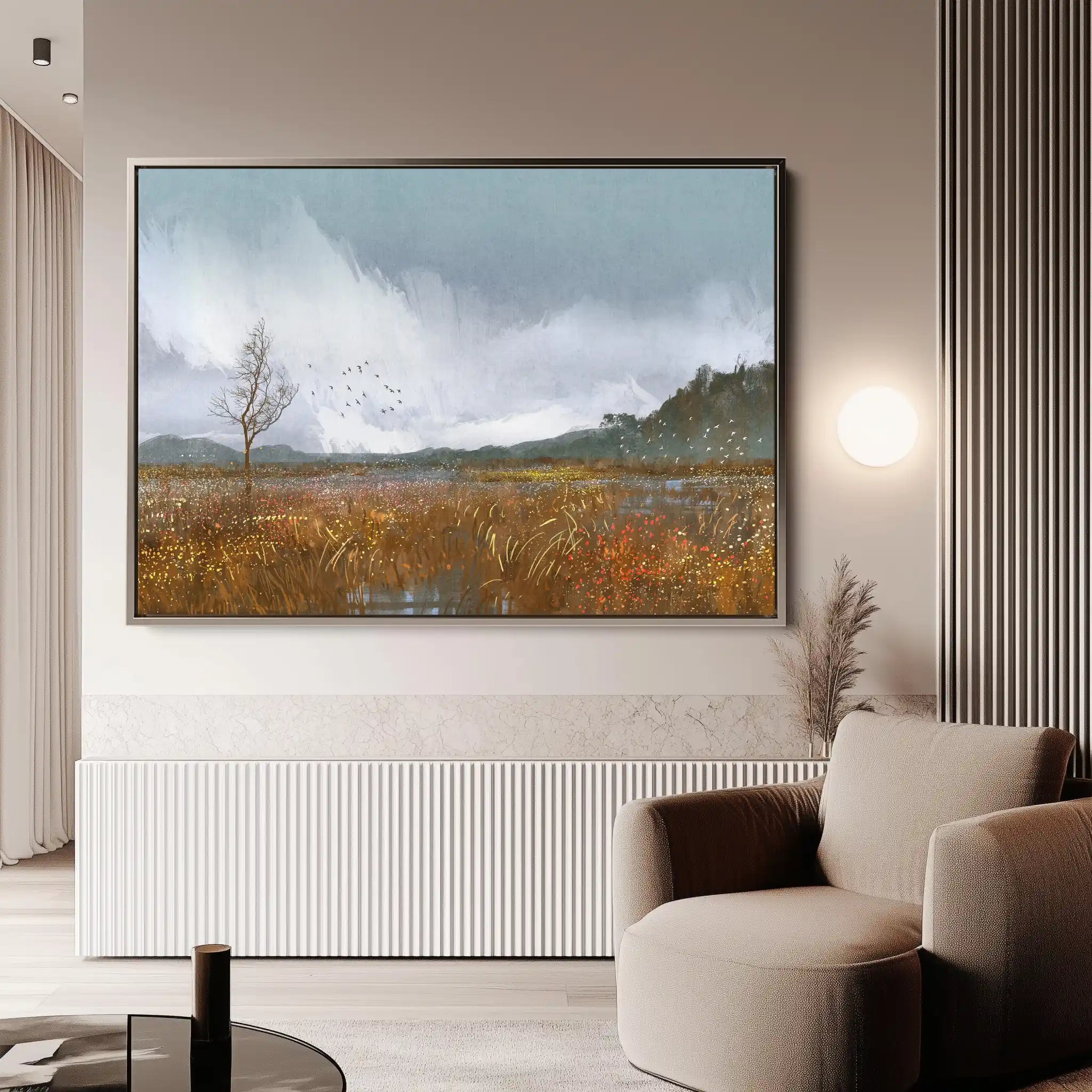 Landscape 064 Canvas Art 60 x 40 cm / Black