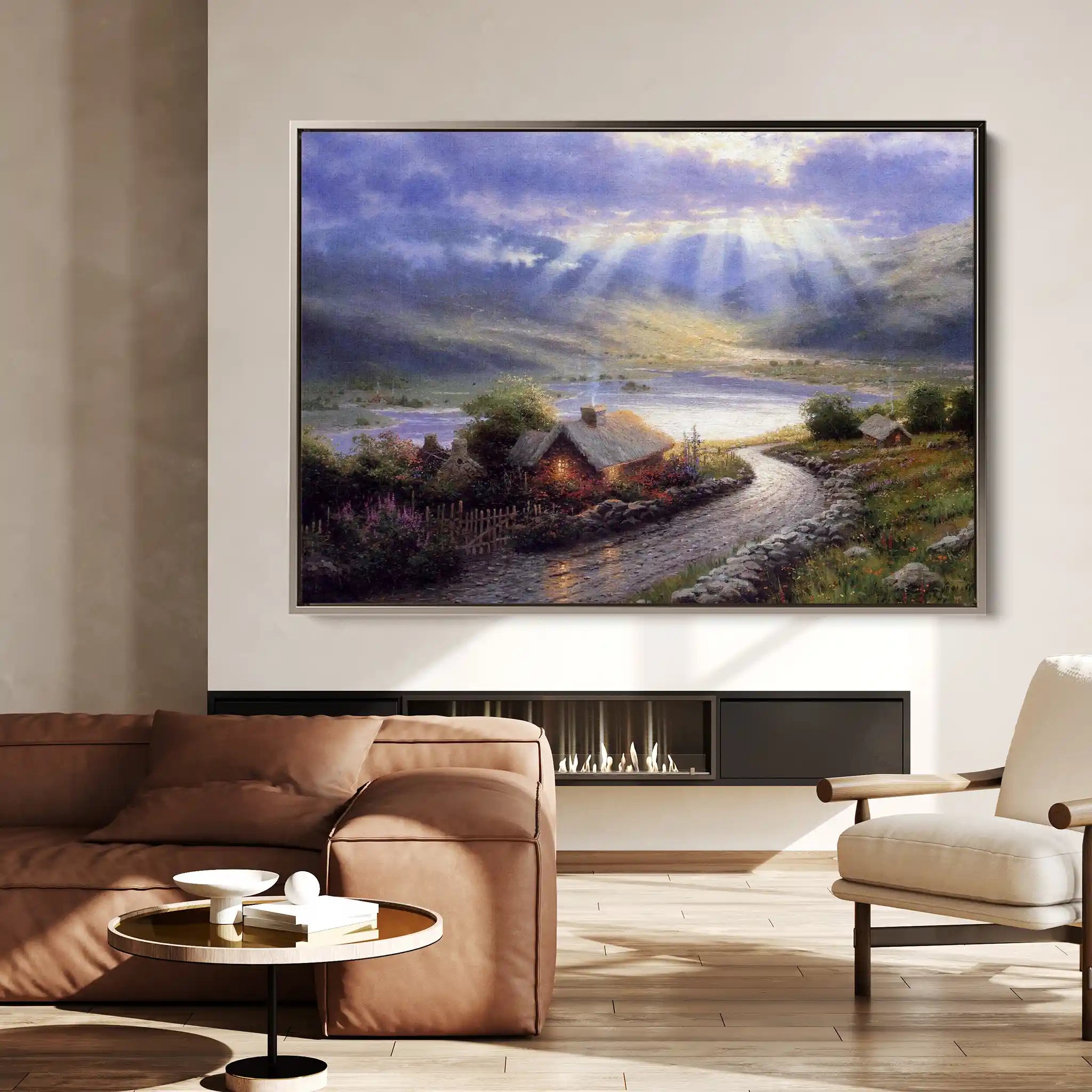 Landscape 066 Canvas Art 60 x 40 cm / Black
