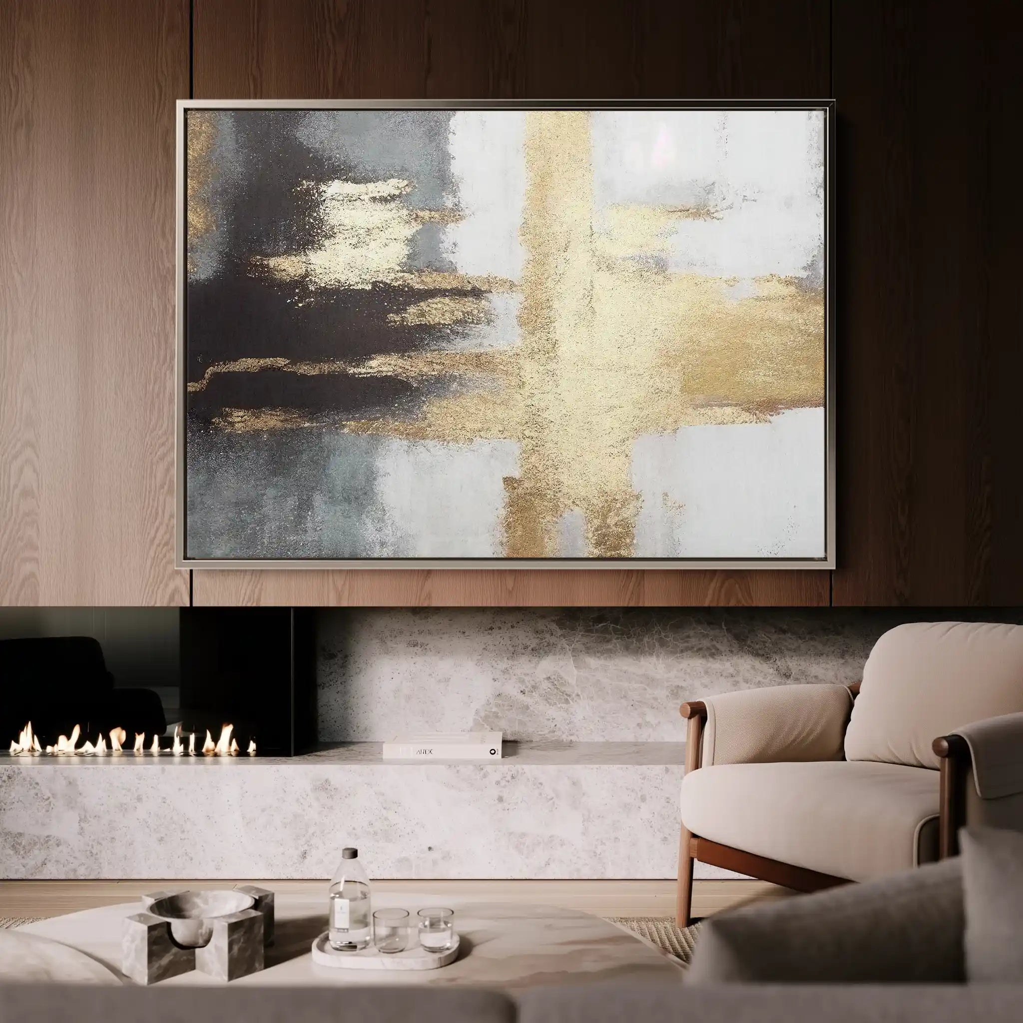 Abstract 068 Canvas Art 60 x 40 cm / Black