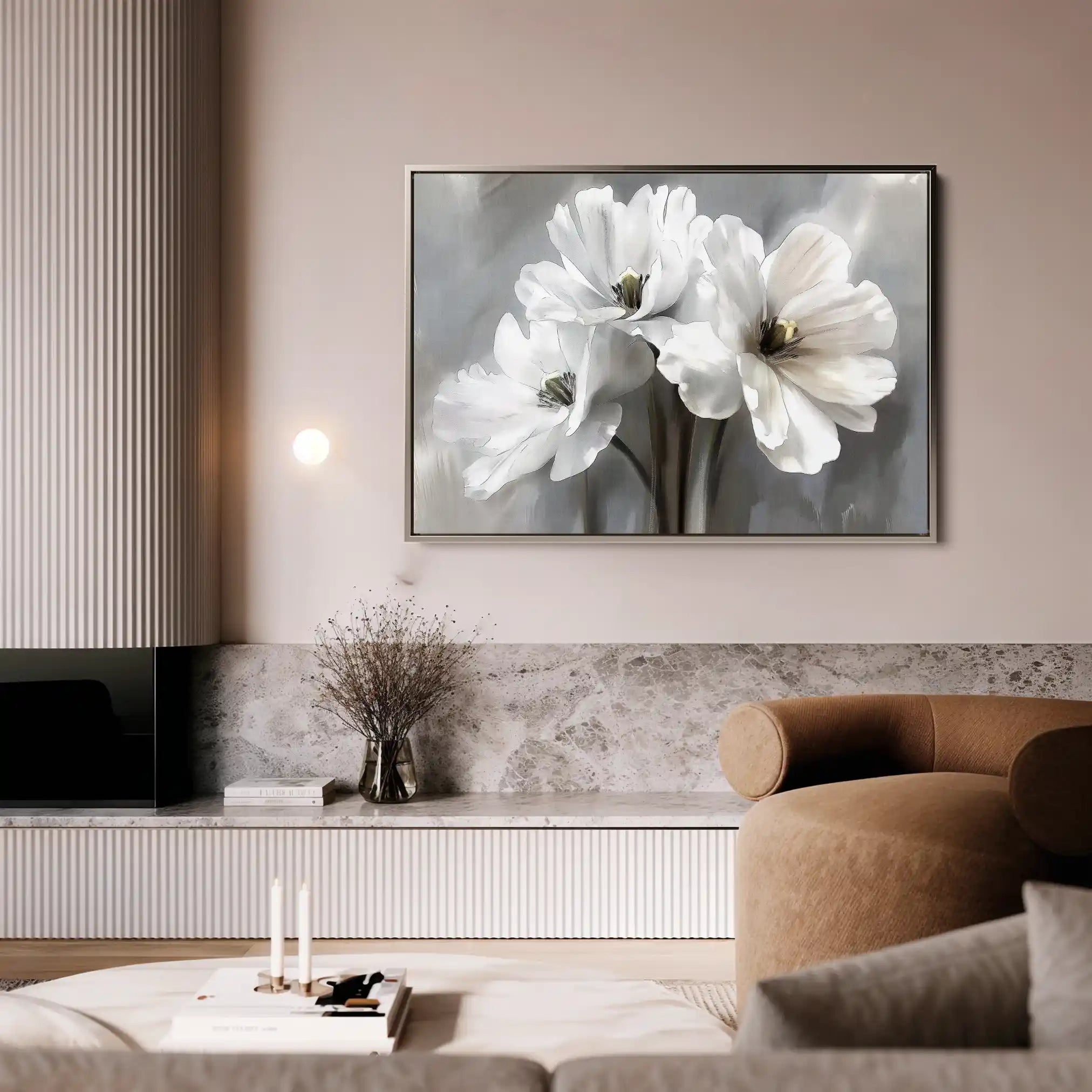 Floral 069 Canvas Art 60 x 40 cm / Black